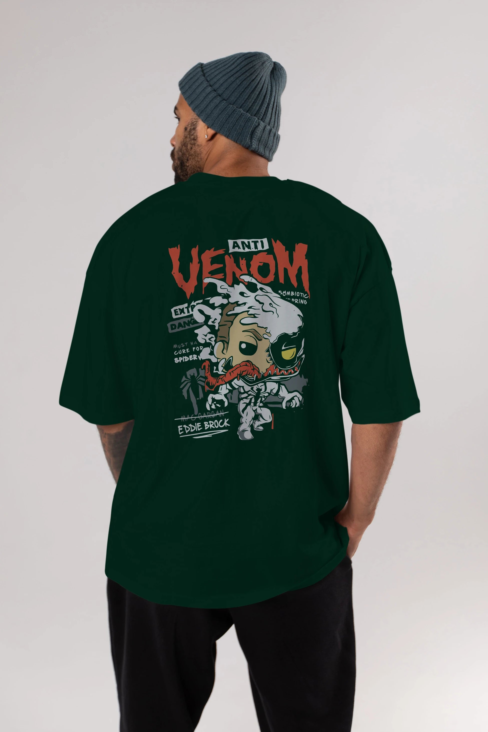 Venom (9) Arka Baskılı Oversize t-shirt Erkek Kadın Unisex %100 Pamuk Bisiklet Yaka tişort