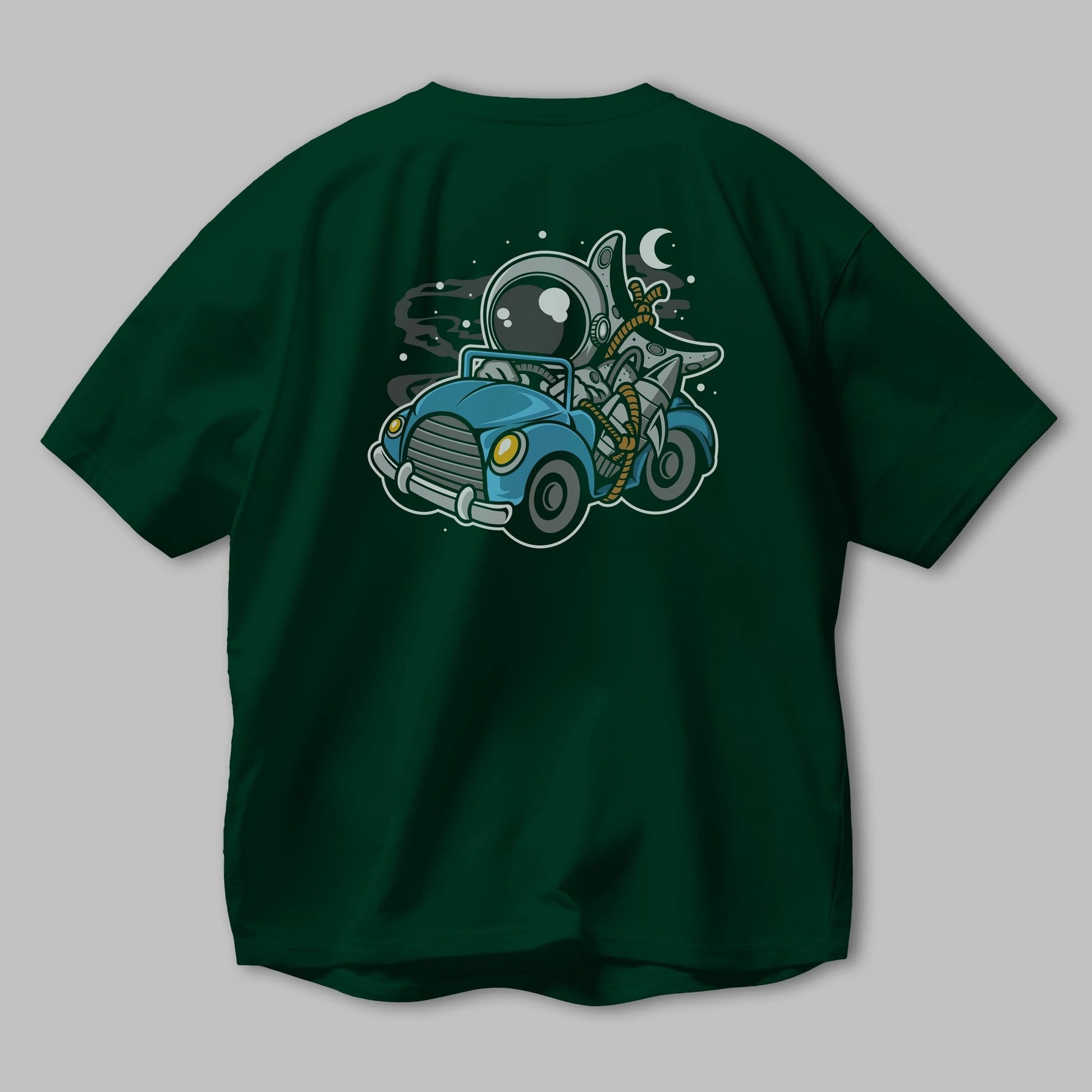 Astronaut Journey Arka Baskılı Oversize t-shirt Erkek Kadın Unisex