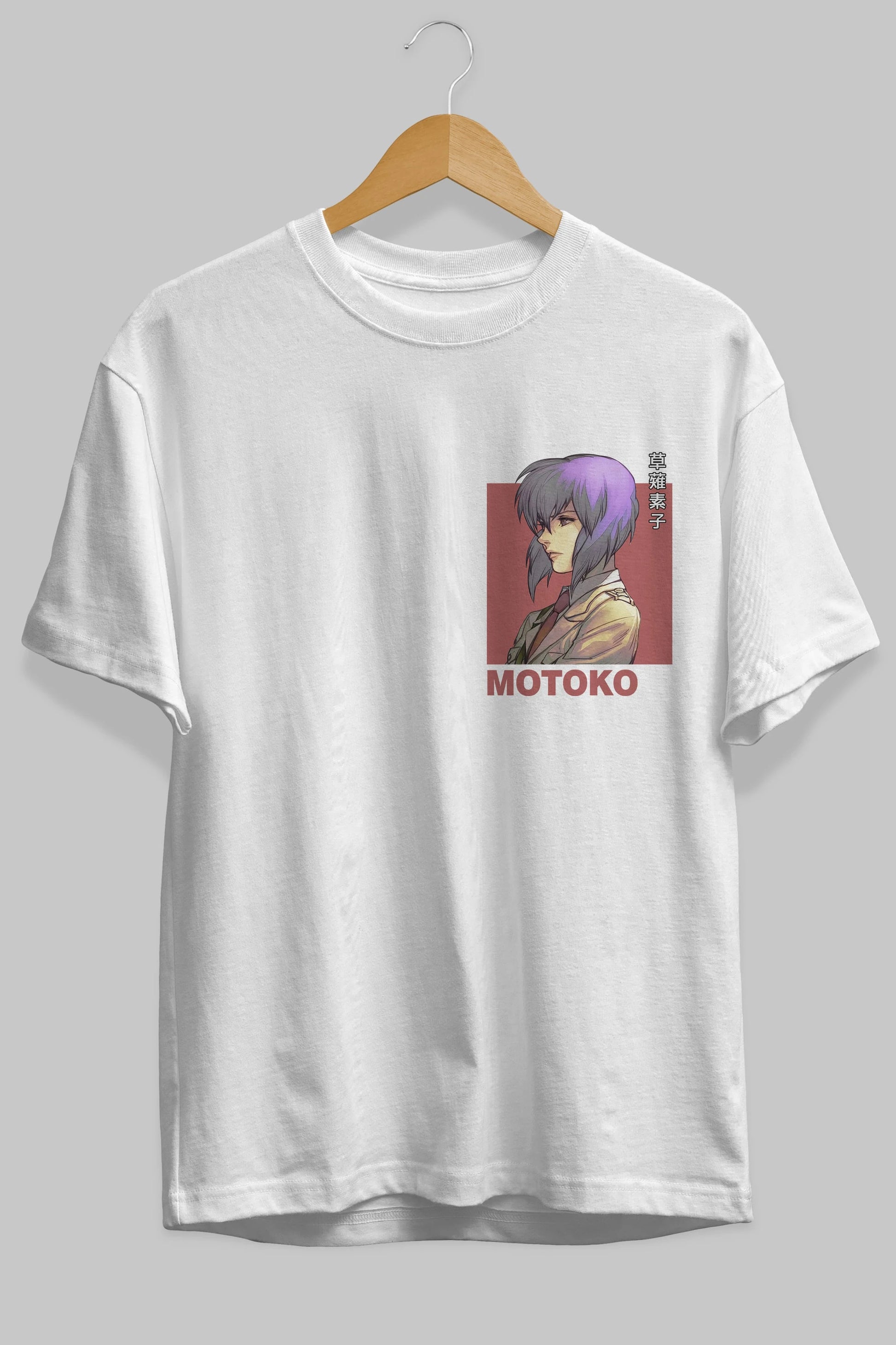 Motoko Kusanagi 12 Ön Sol Baskılı Oversize t-shirt Erkek Kadın Unisex %100 Pamuk Bisiklet Yaka tişort