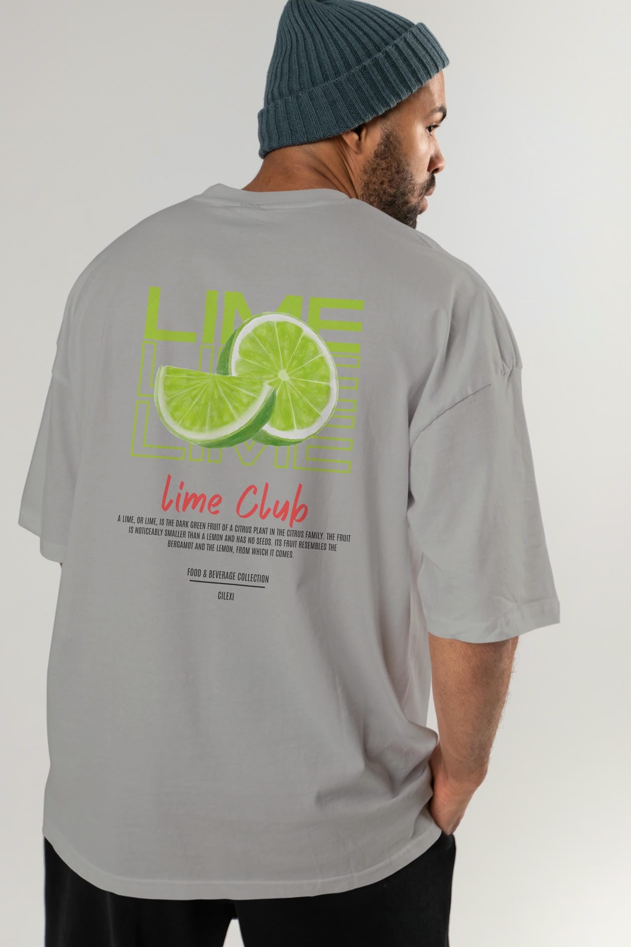 Lime Kokteyl Serisi Baskılı Oversize t-shirt Erkek Kadın Unisex %100 Pamuk Bisiklet Yaka tişort