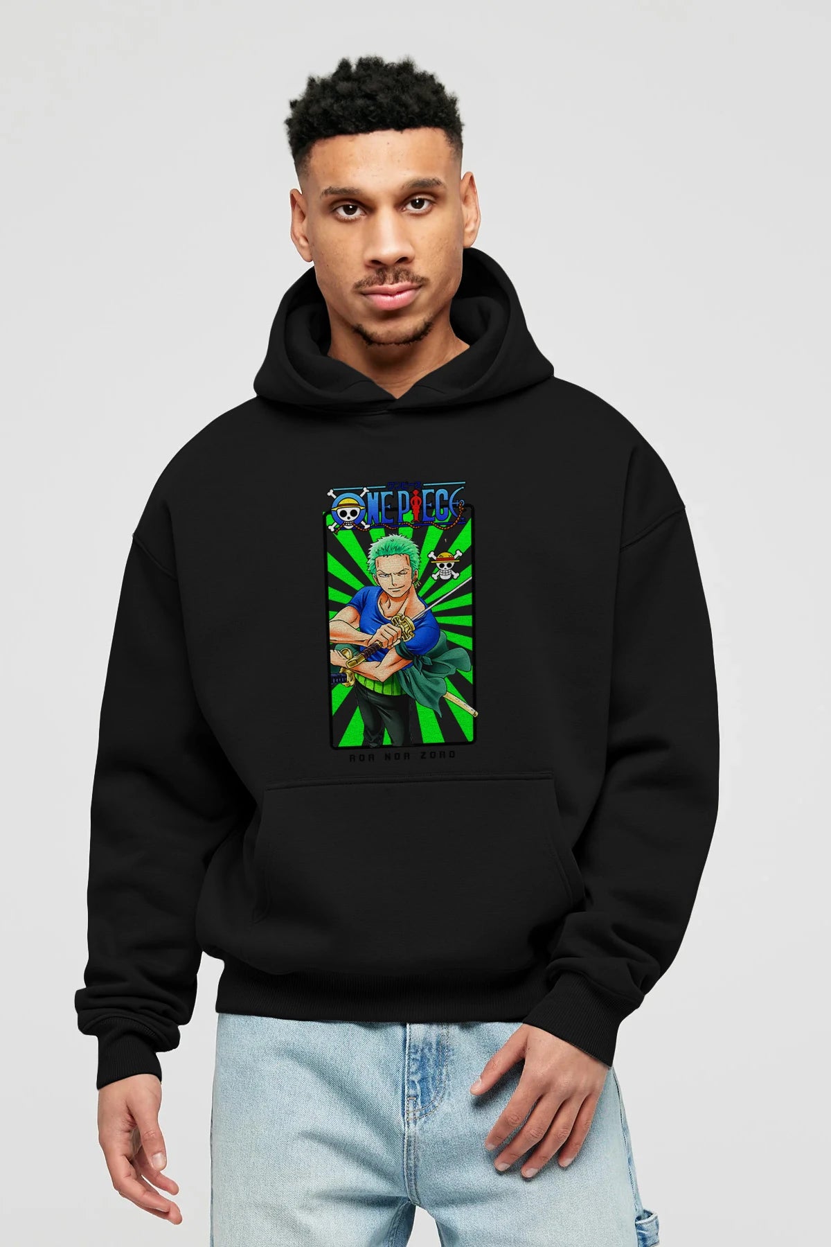 Roronoa Zoro 6 Anime Ön Baskılı Hoodie Oversize Kapüşonlu Sweatshirt Erkek Kadın Unisex