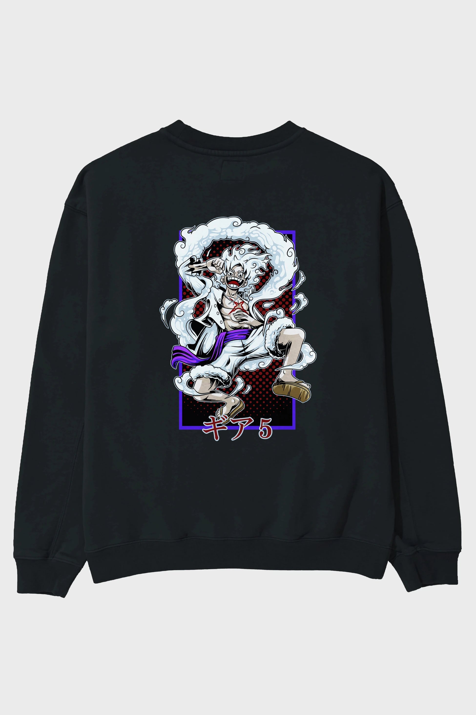 MONKEY D. LUFFY GEAR5 Anime Arka Baskılı Oversize Sweatshirt Erkek Kadın Unisex