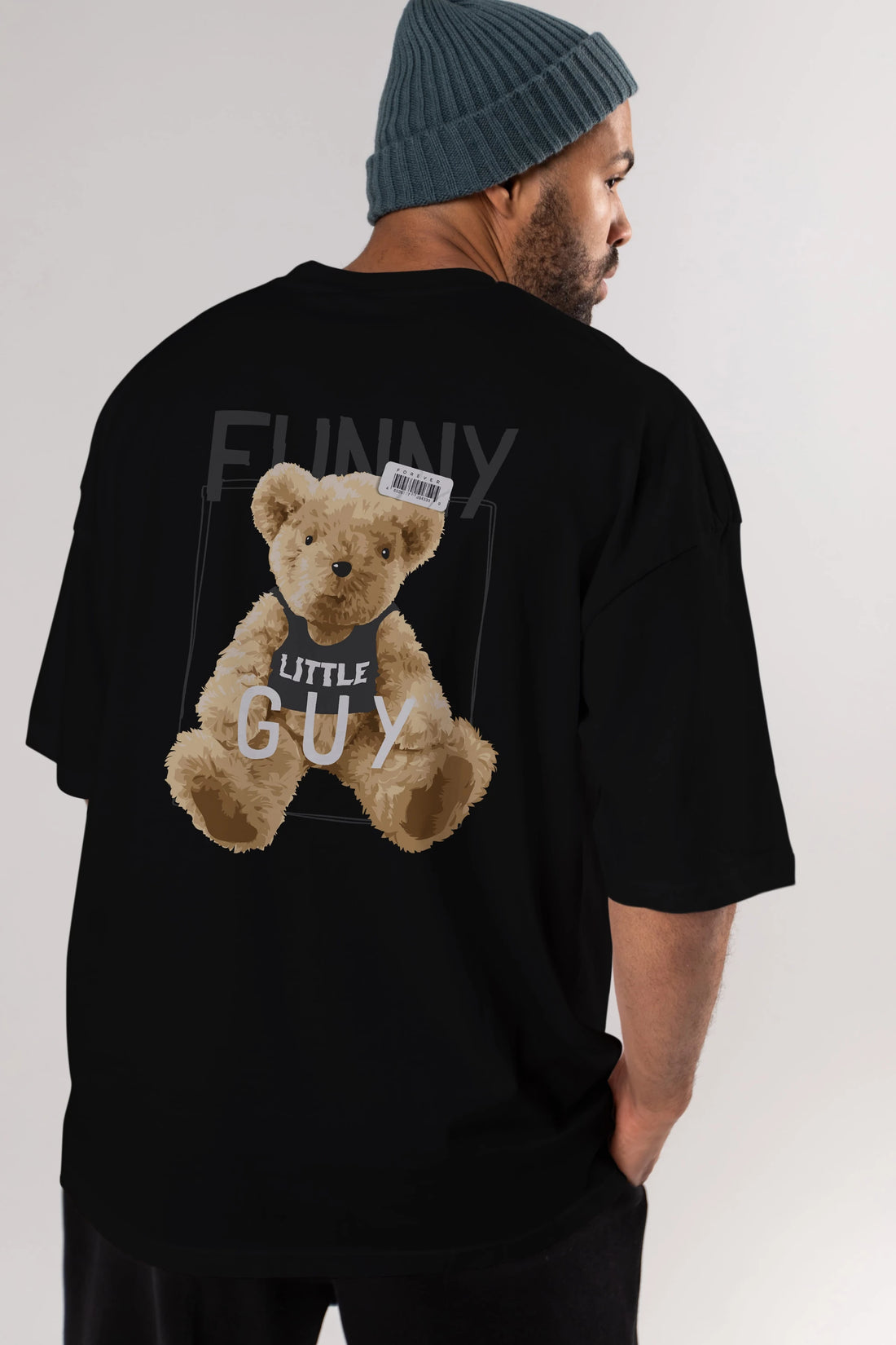 Teddy Bear Funny Arka Baskılı Oversize t-shirt Erkek Kadın Unisex %100 Pamuk
