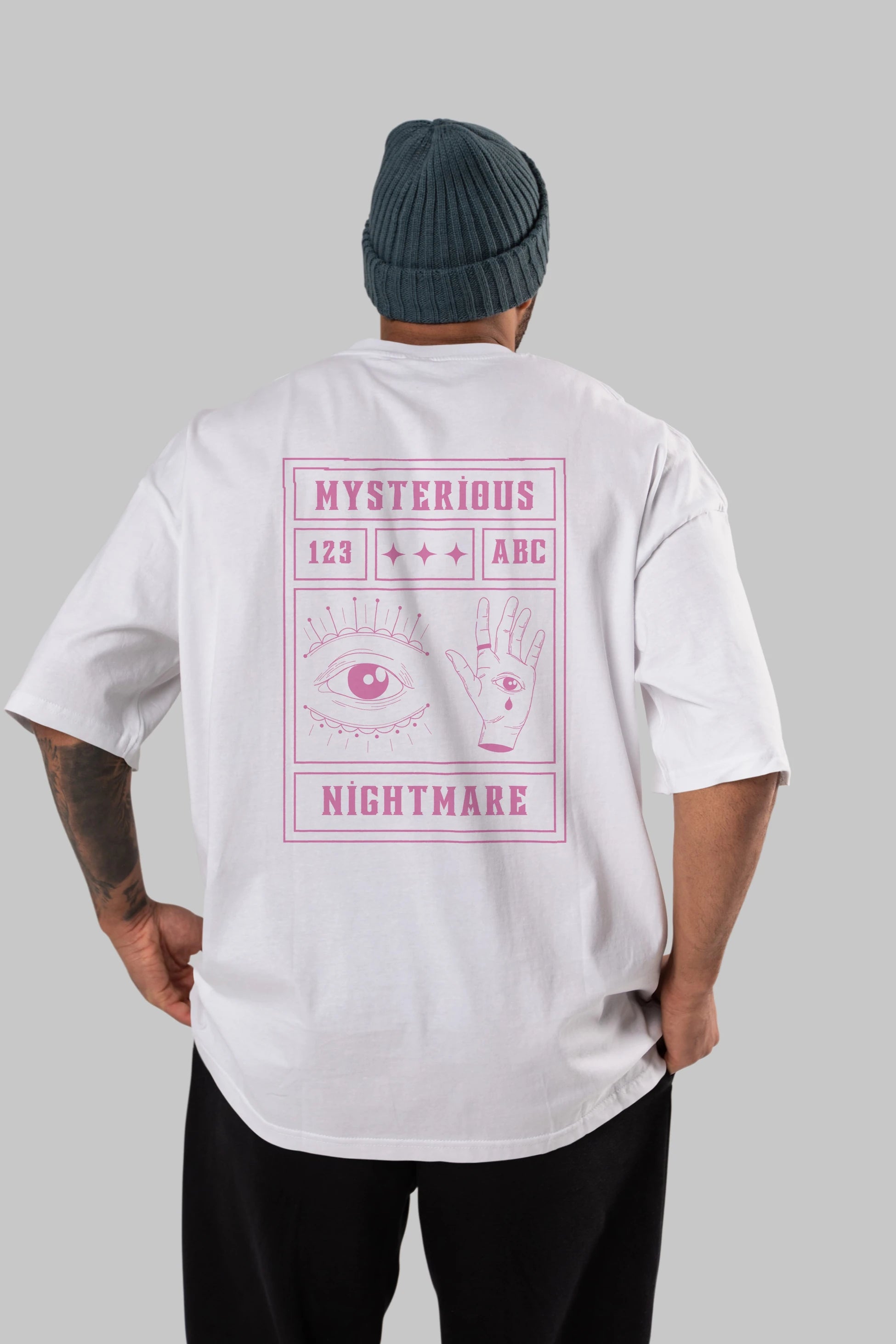 Mysterious Nightmare Arka Baskılı Oversize t-shirt Erkek Kadın Unisex