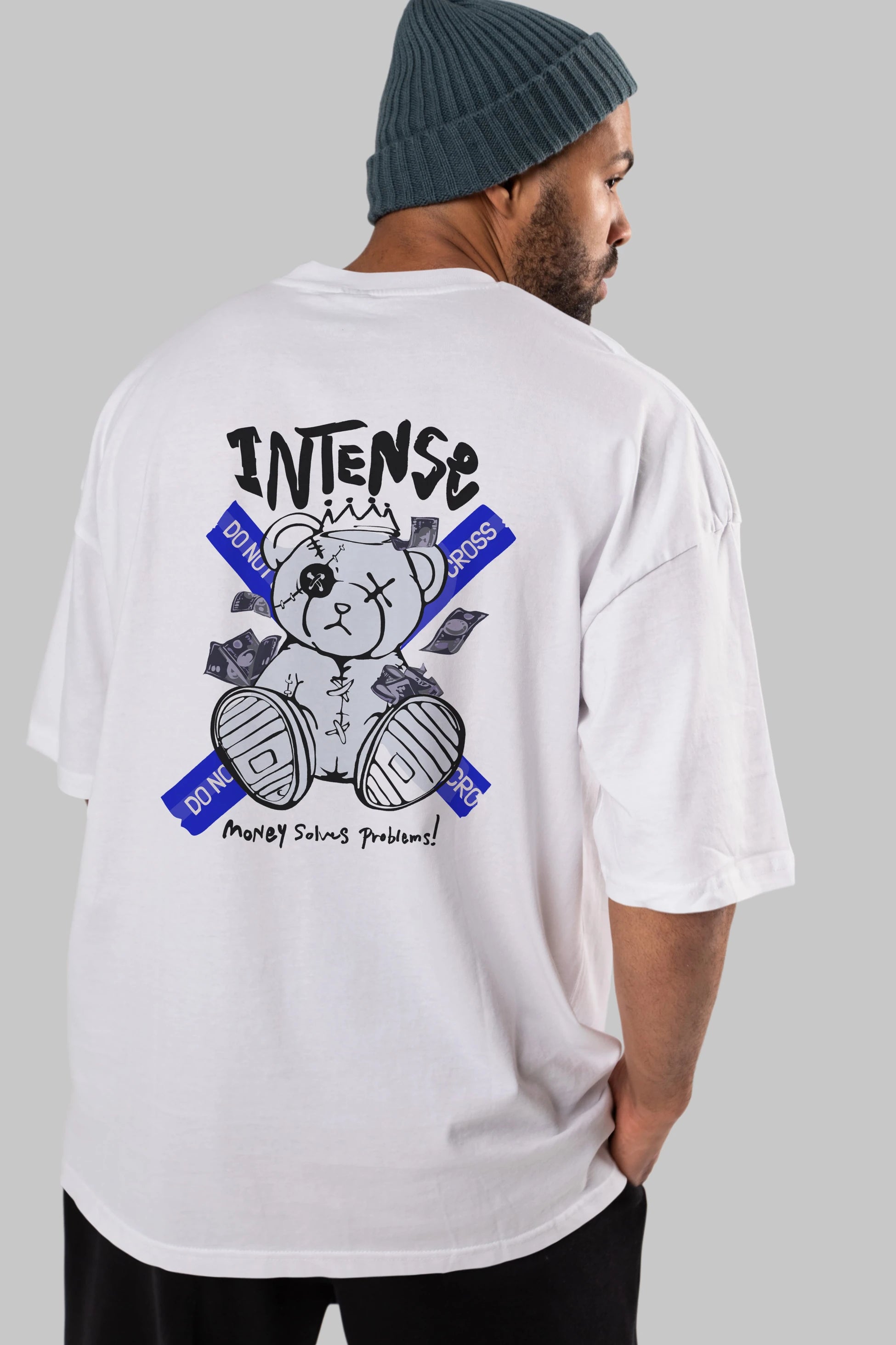 Teddy Bear intense Arka Baskılı Oversize t-shirt Erkek Kadın Unisex