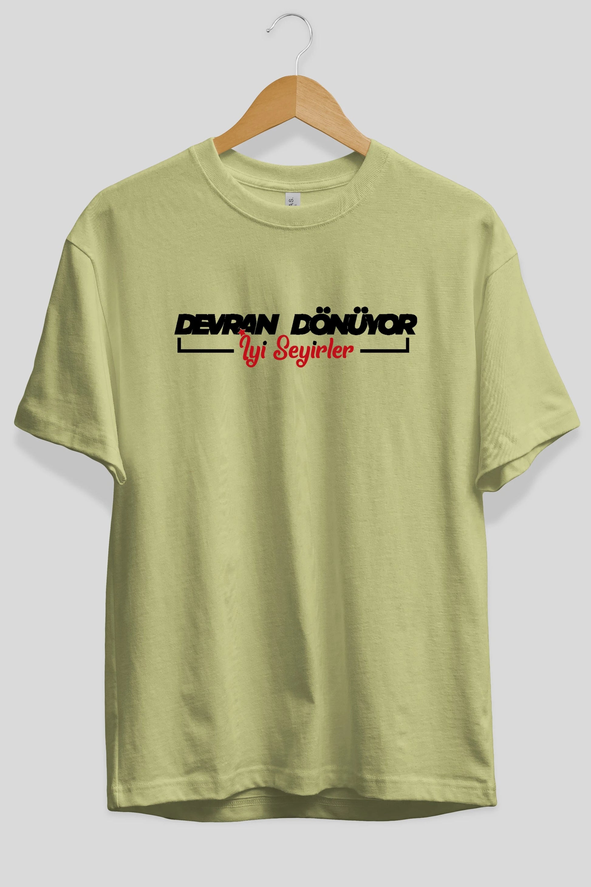 Devran Dönüyor İyi Seyirler Ön Baskılı Oversize t-shirt %100 pamuk Erkek Kadın Unisex