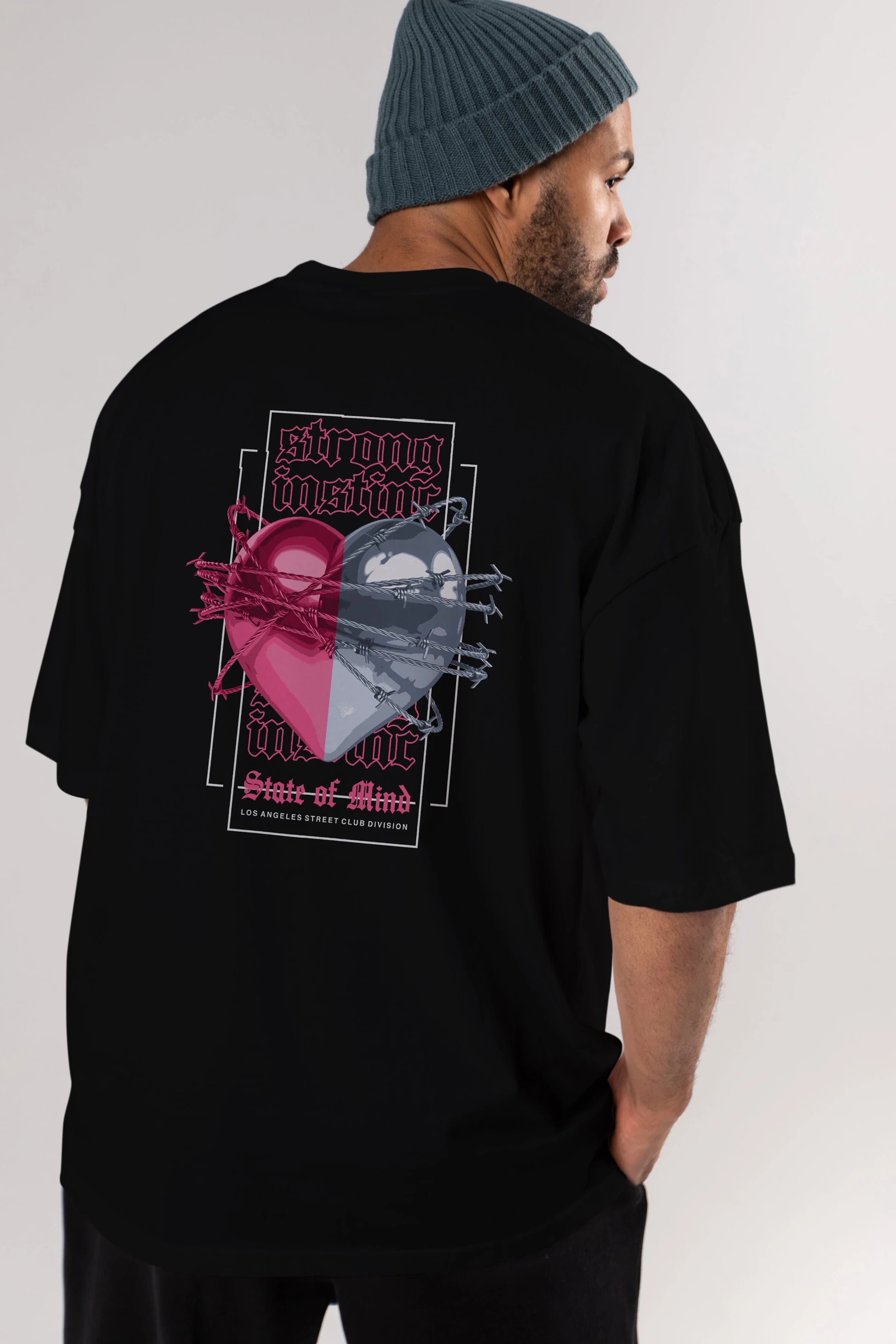 State of Mind Arka Baskılı Oversize t-shirt Erkek Kadın Unisex