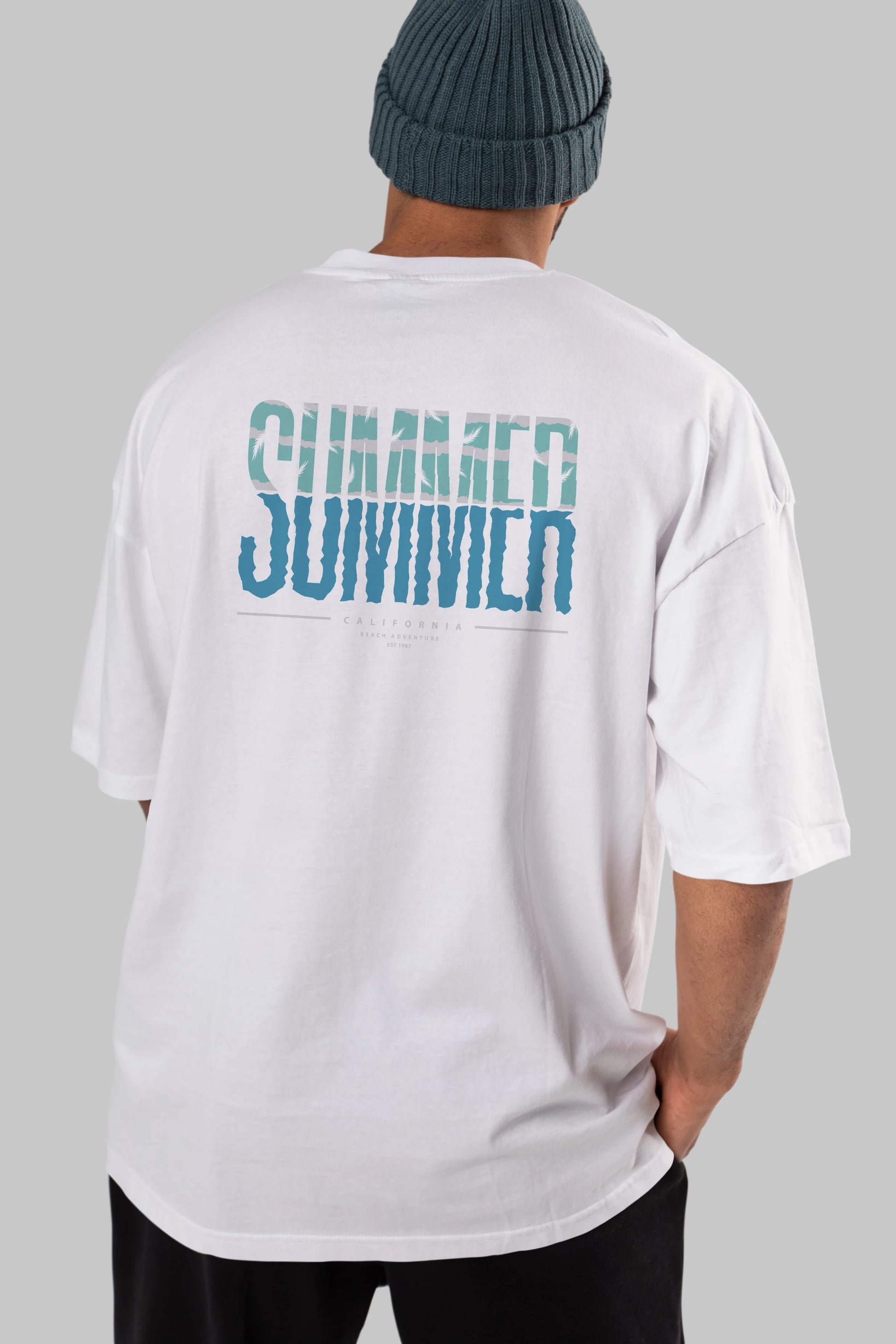 Summer California Arka Baskılı Oversize t-shirt Erkek Kadın Unisex