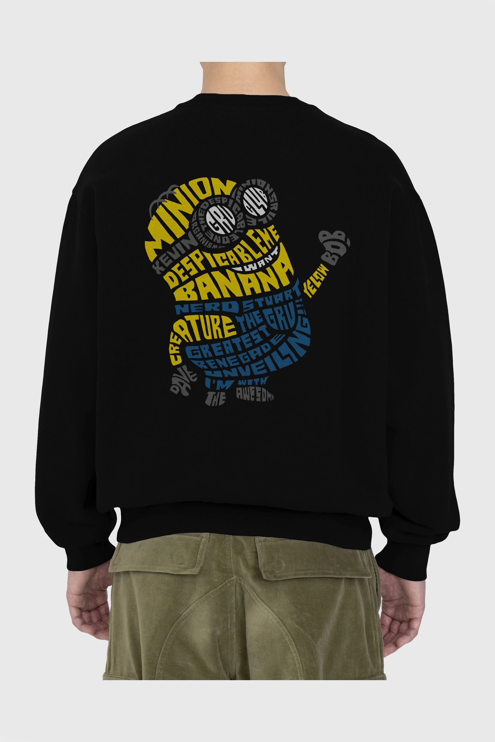 Minion Arka Baskılı Oversize Sweatshirt Erkek Kadın Unisex