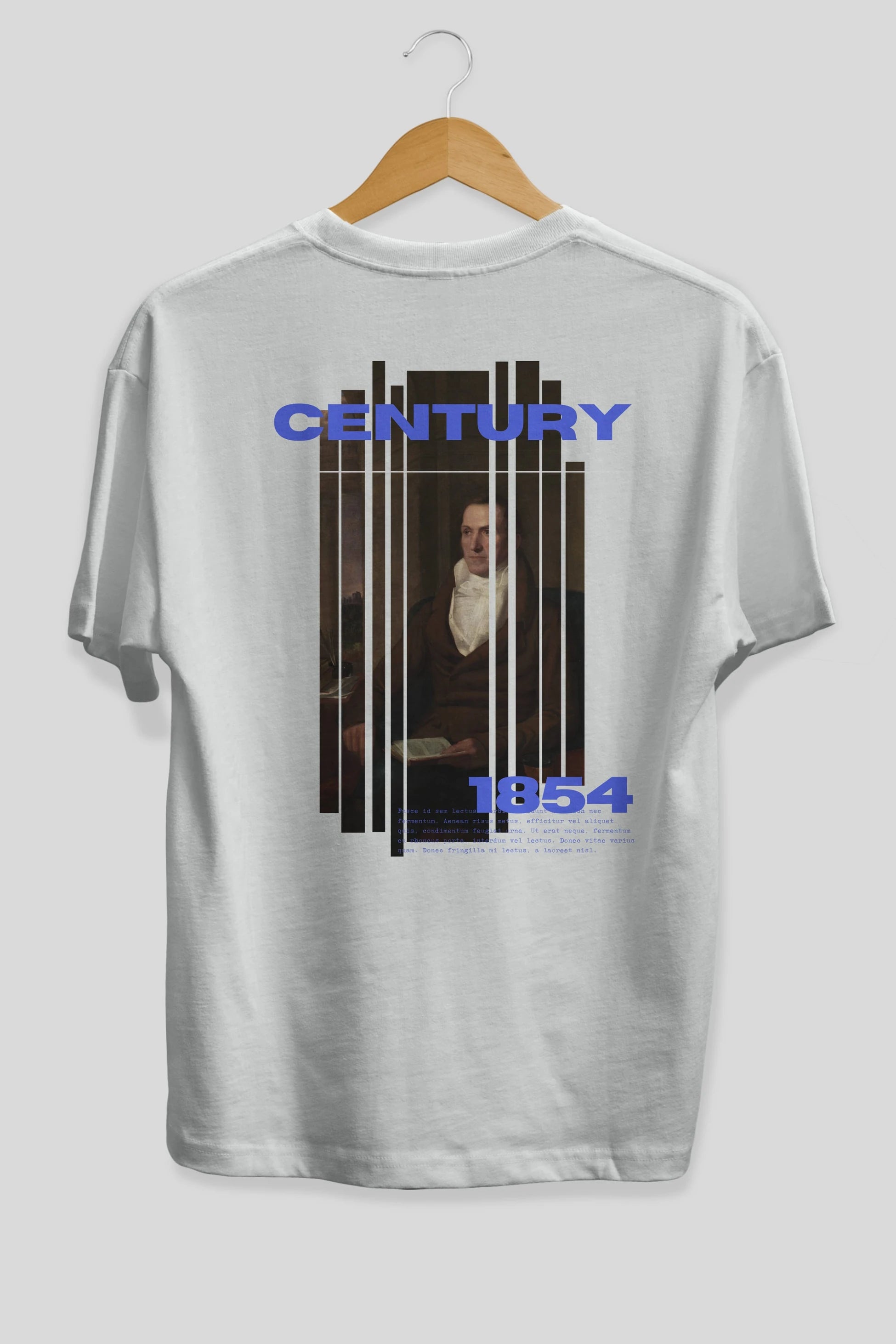 Century 1854 Yazılı Arka Baskılı Oversize t-shirt Erkek Kadın Unisex
