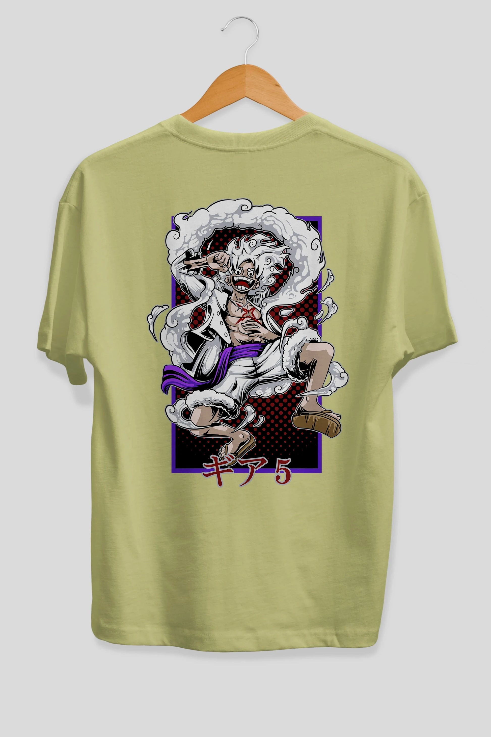 MONKEY D. LUFFY GEAR5 Anime Arka Baskılı Oversize t-shirt Erkek Kadın Unisex
