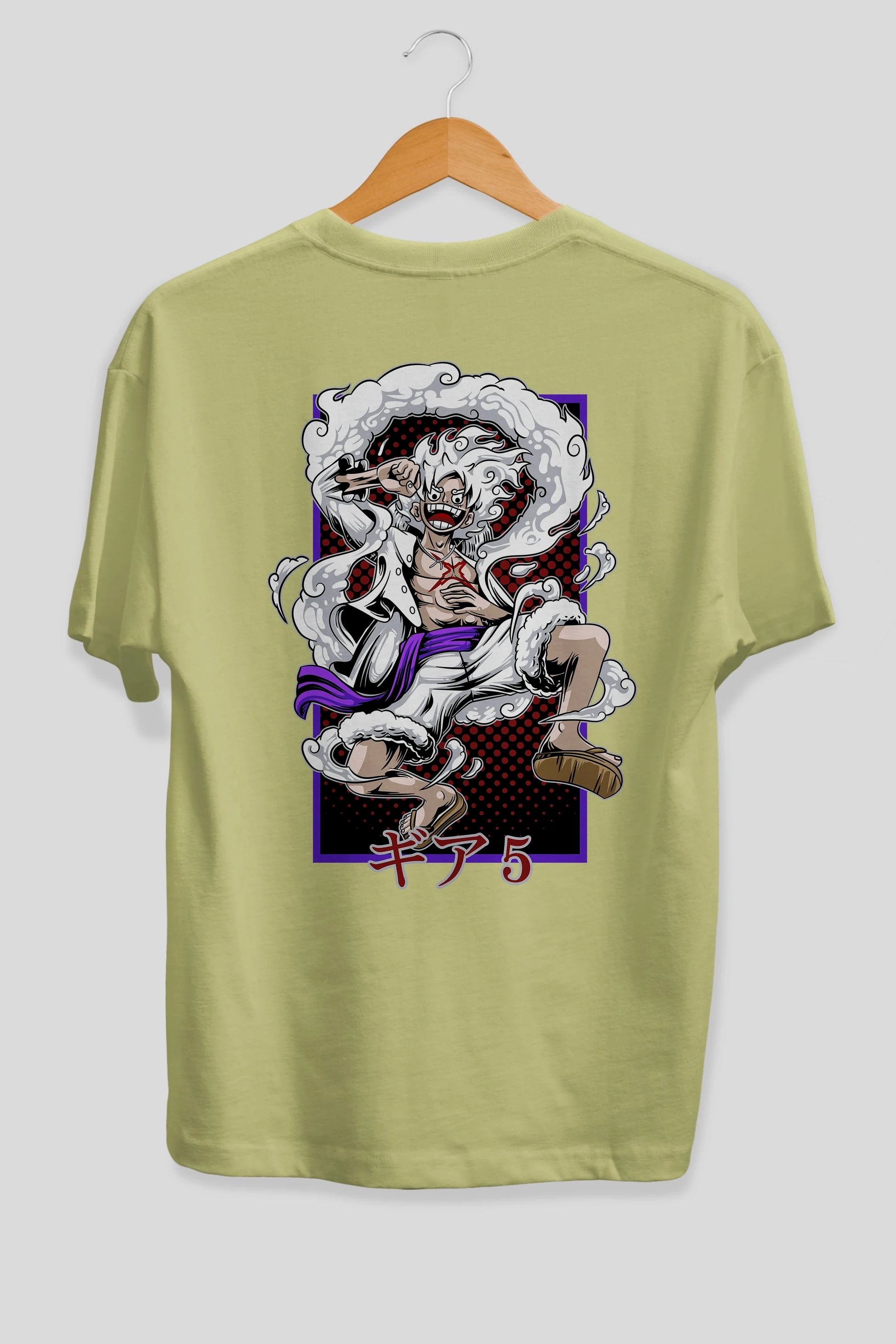 MONKEY D. LUFFY GEAR5 Anime Arka Baskılı Oversize t-shirt Erkek Kadın Unisex