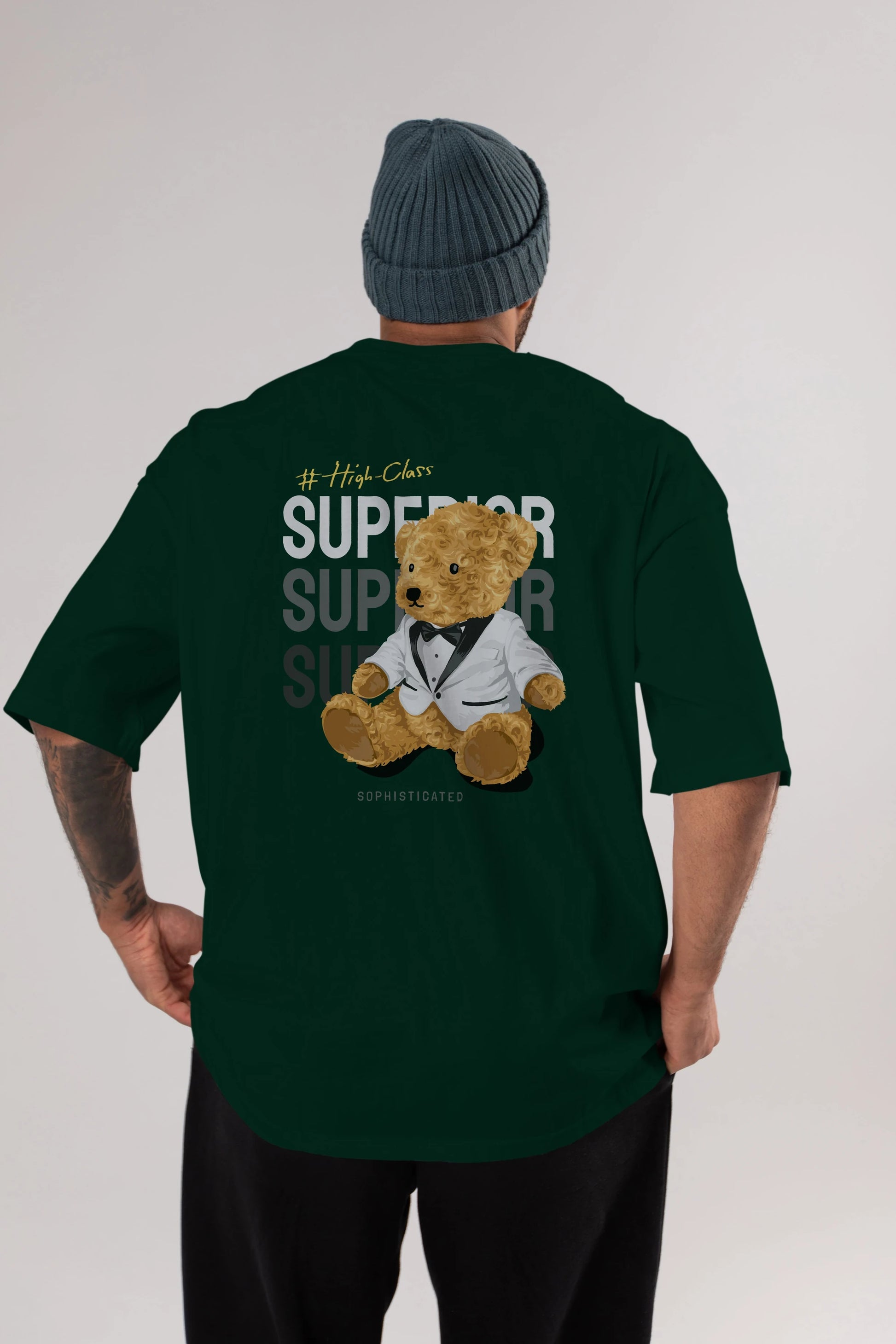 Teddy Bear Superior Arka Baskılı Oversize t-shirt Erkek Kadın Unisex %100 Pamuk