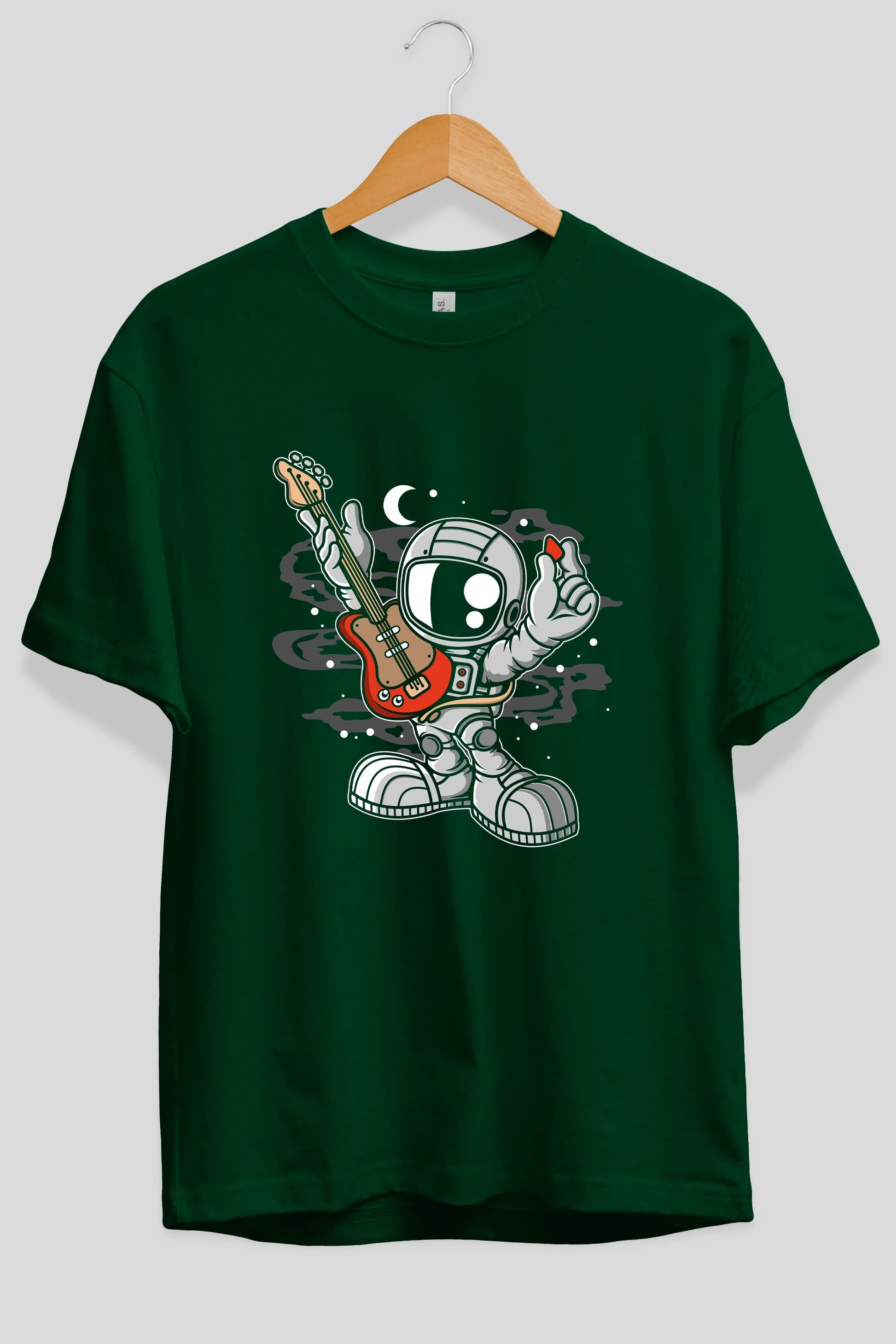 Astronaut Guitar Ön Baskılı Oversize t-shirt Erkek Kadın Unisex