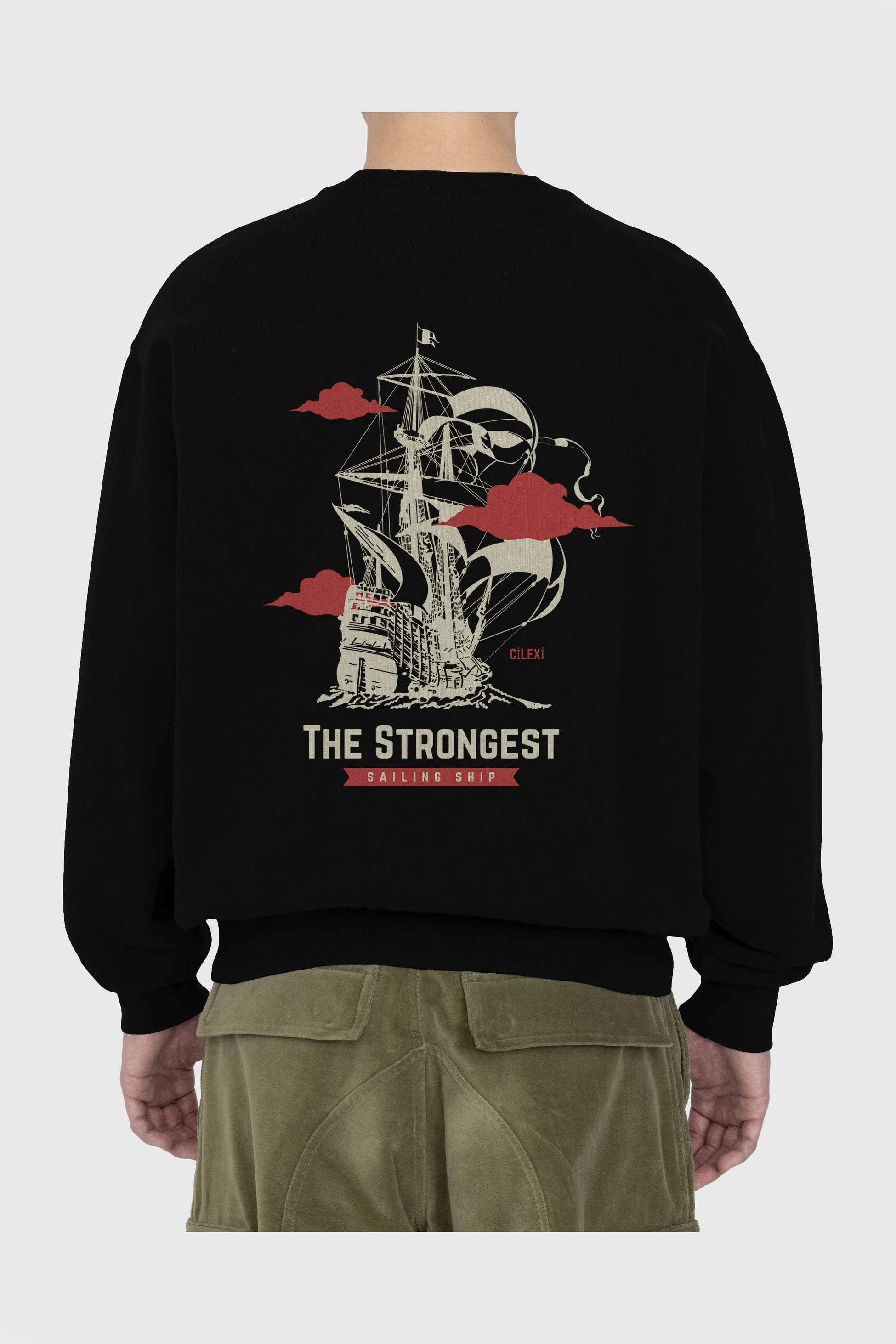 The Strongest Yazılı Arka Baskılı Oversize Sweatshirt Erkek Kadın Unisex