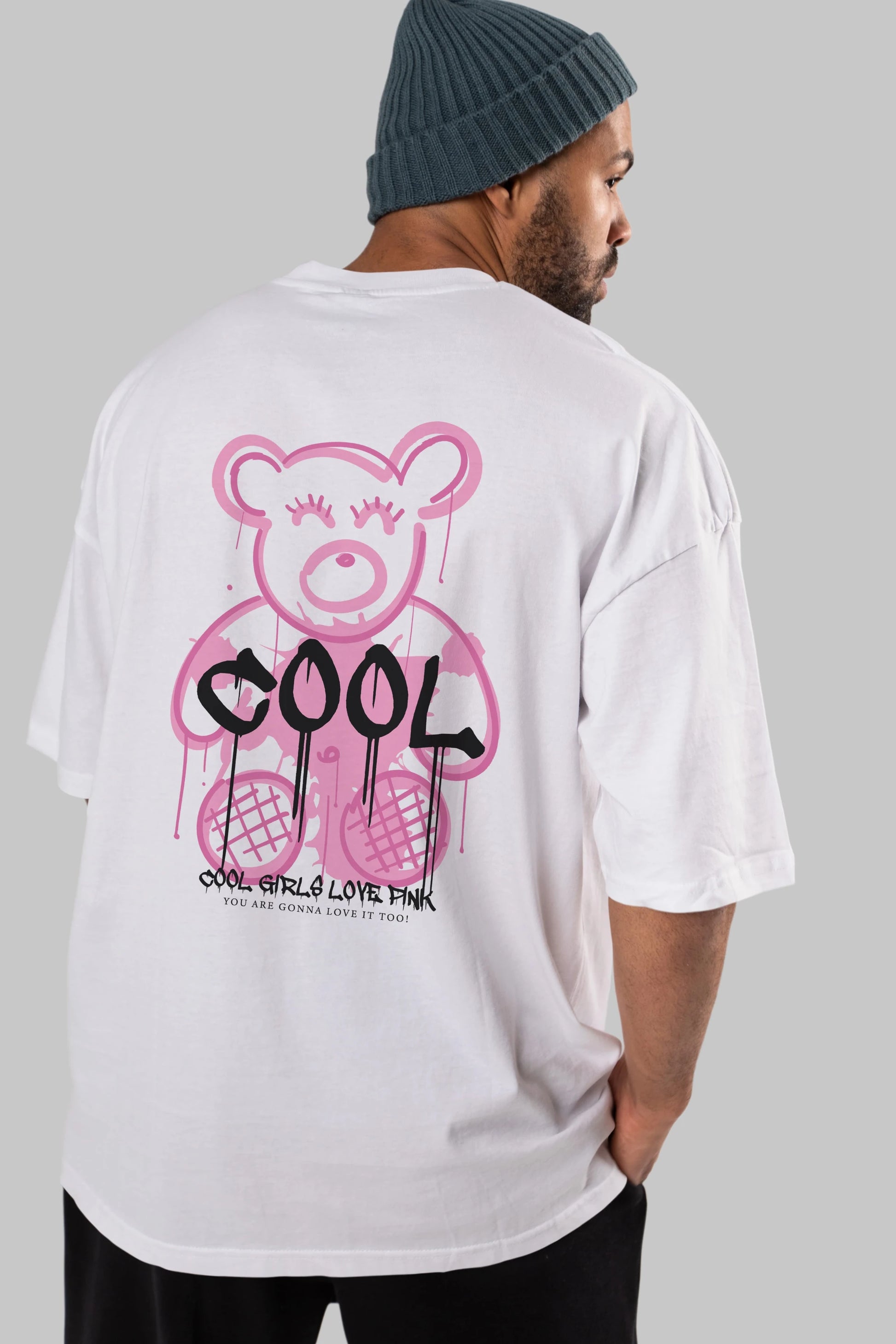 Cool Bear Arka Baskılı Oversize t-shirt Erkek Kadın Unisex