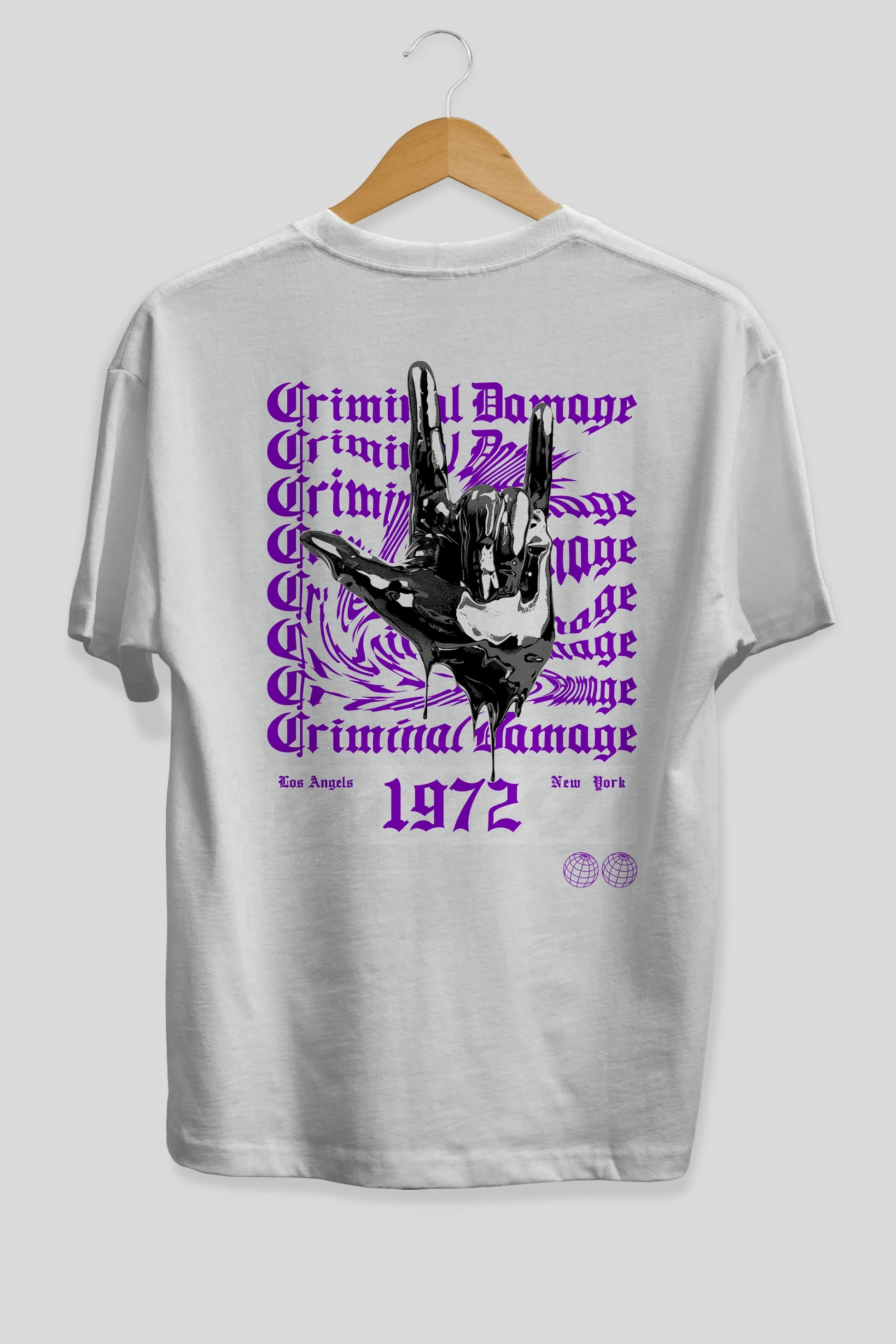 Criminal Damage 2 Arka Baskılı Oversize t-shirt Erkek Kadın Unisex