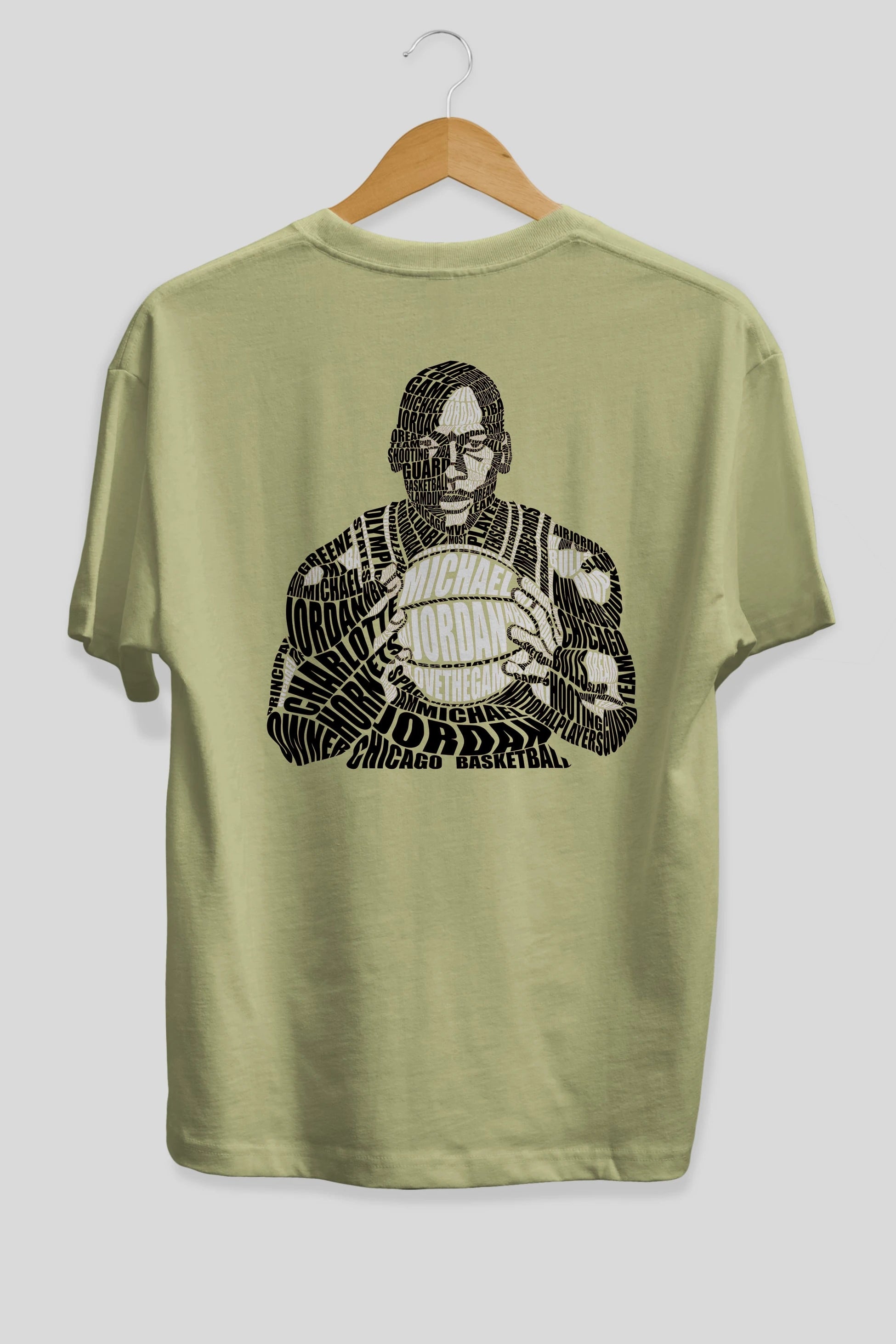 Michael Jordan Calligram Arka Baskılı Oversize t-shirt %100 pamuk Erkek Kadın Unisex