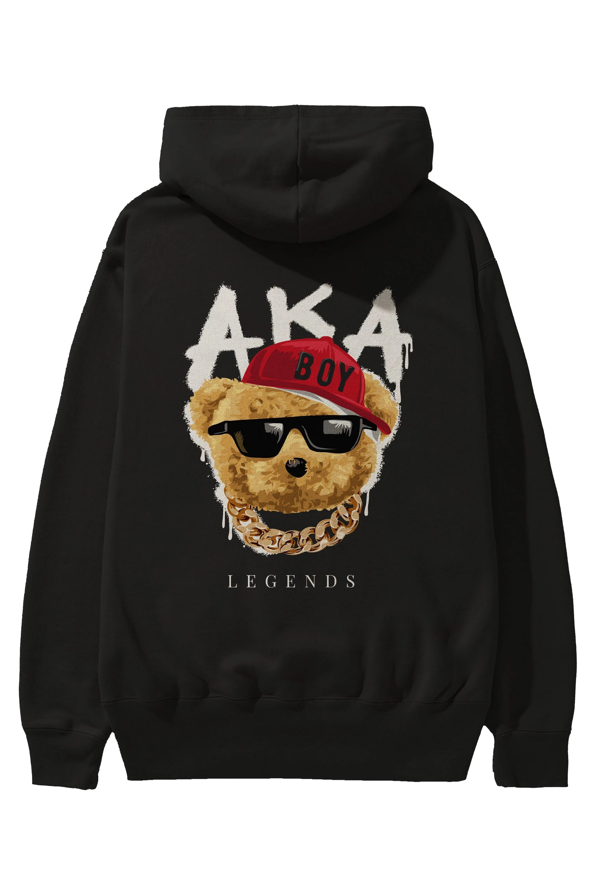 Teddy Bear Legends Arka Baskılı Hoodie Oversize Kapüşonlu Sweatshirt Erkek Kadın Unisex