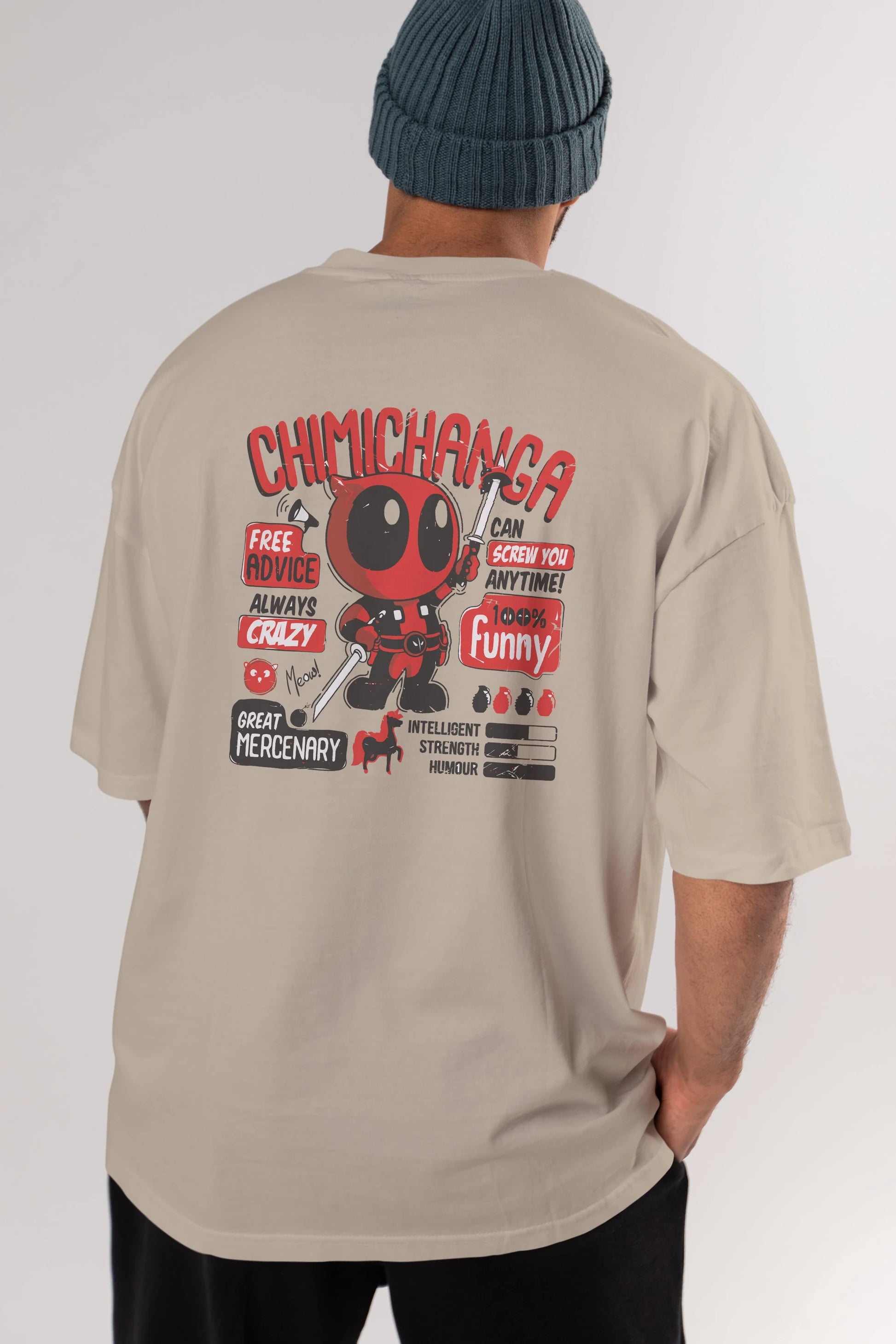 Deadpool (9) Arka Baskılı Oversize t-shirt Erkek Kadın Unisex %100 Pamuk Bisiklet Yaka tişort