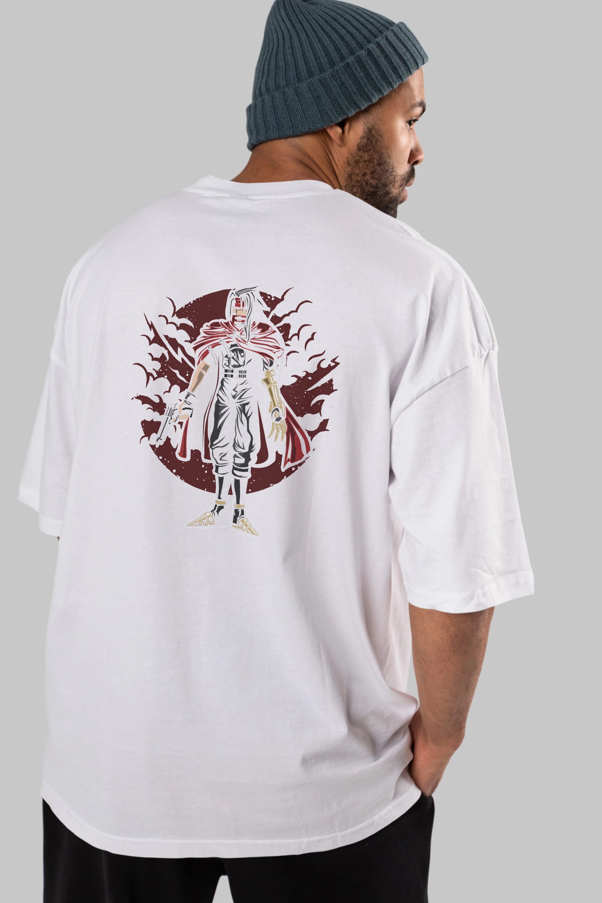 FINAL FANTASY Arka Baskılı Oversize t-shirt Erkek Kadın Unisex %100 Pamuk