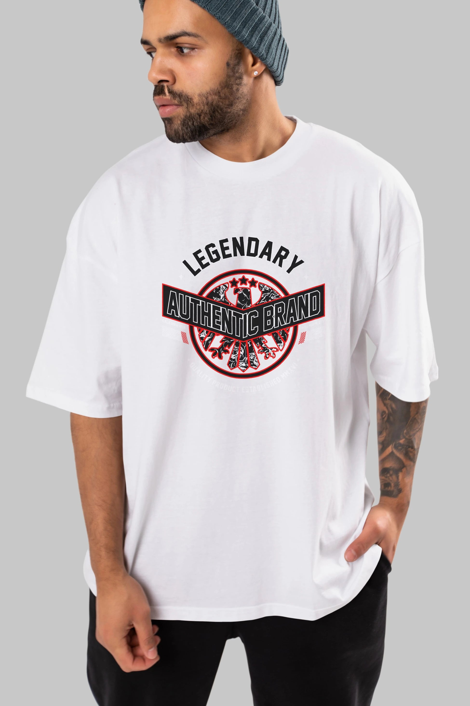 Legendary Brand Ön Baskılı Oversize t-shirt Erkek Kadın Unisex