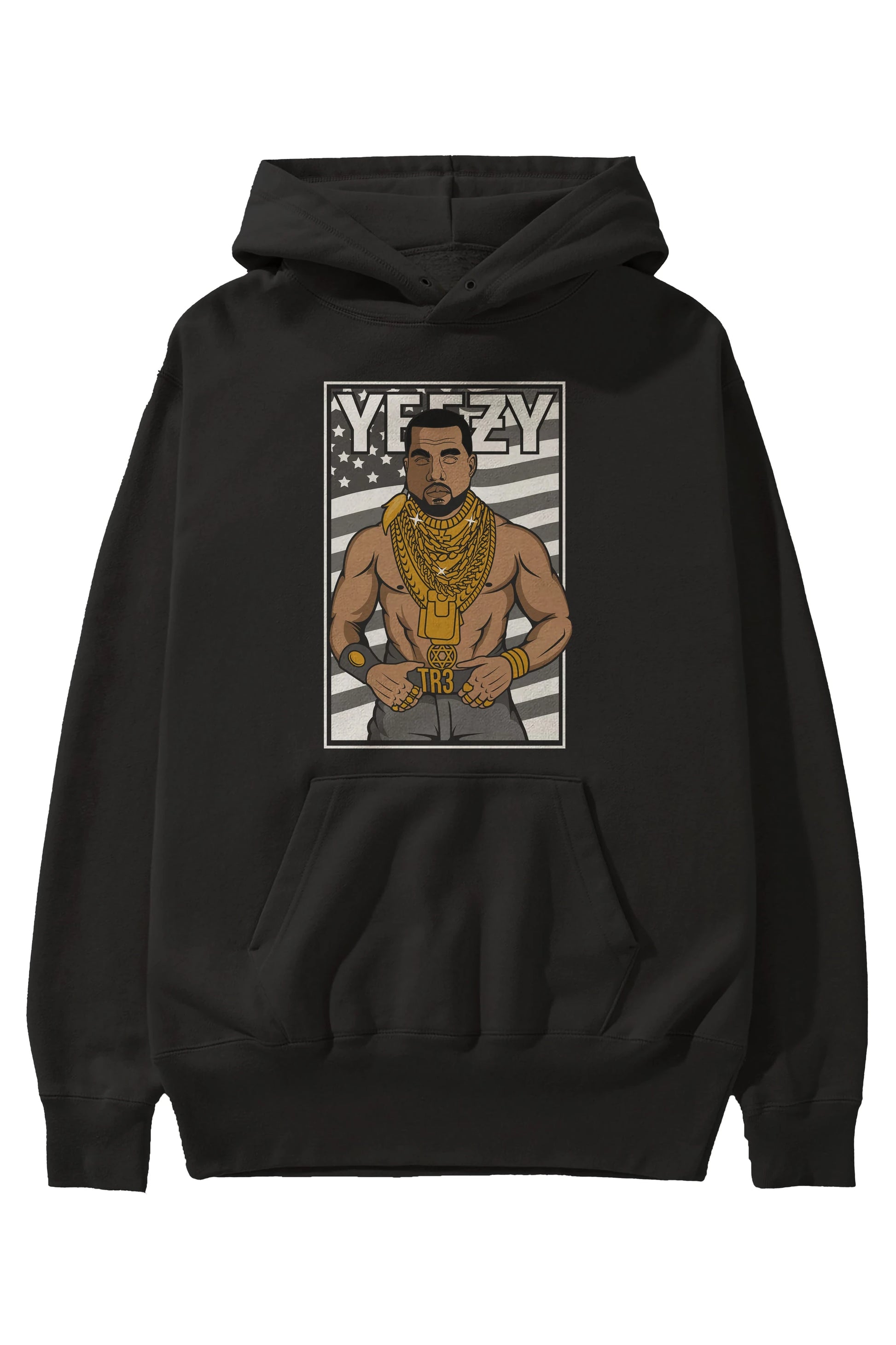 Mr.T Ön Baskılı Hoodie Oversize Kapüşonlu Sweatshirt Erkek Kadın Unisex
