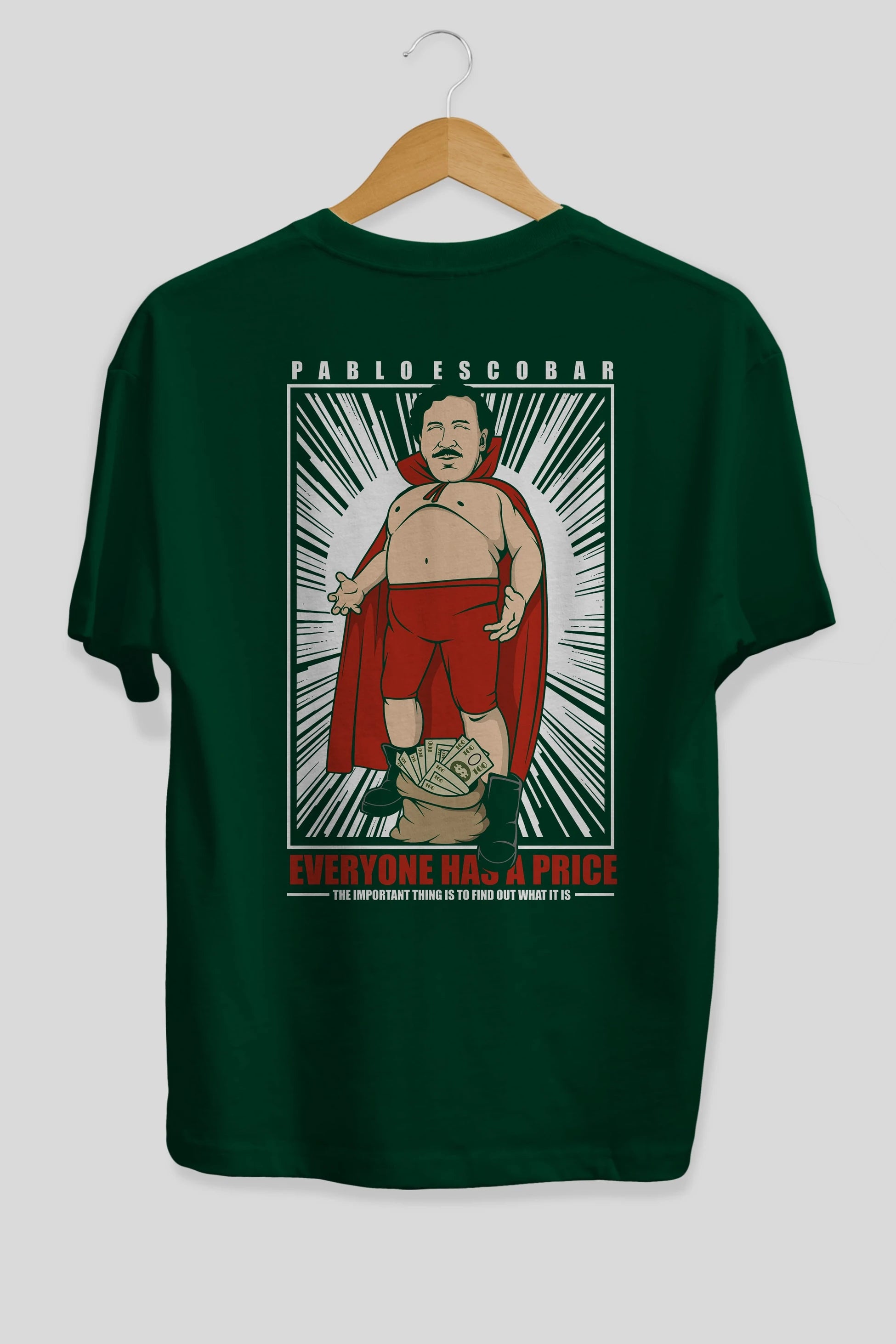 Pablo Escobar Luchador Arka Baskılı Oversize t-shirt Erkek Kadın Unisex %100 Pamuk tişort