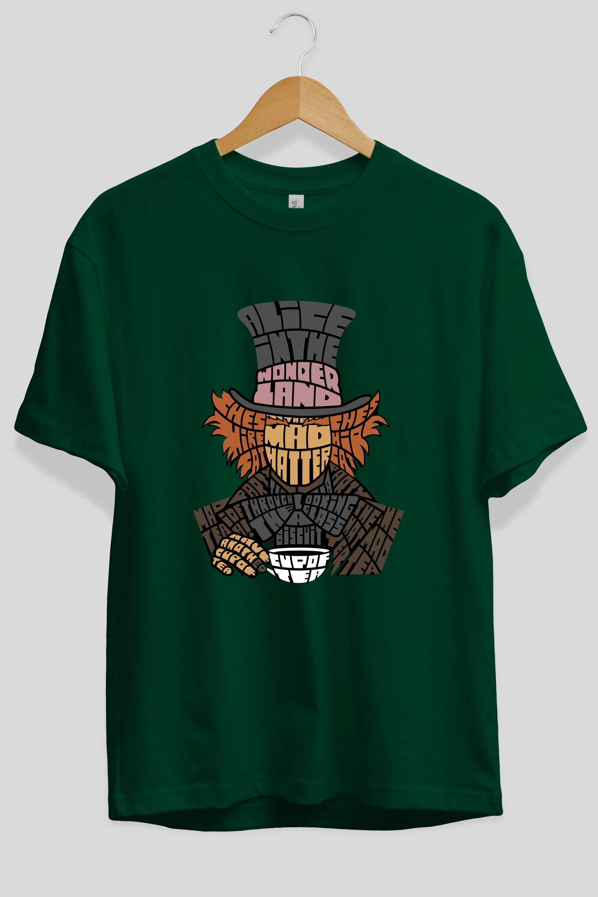 Madhatter Ön Baskılı Oversize t-shirt %100 pamuk Erkek Kadın Unisex