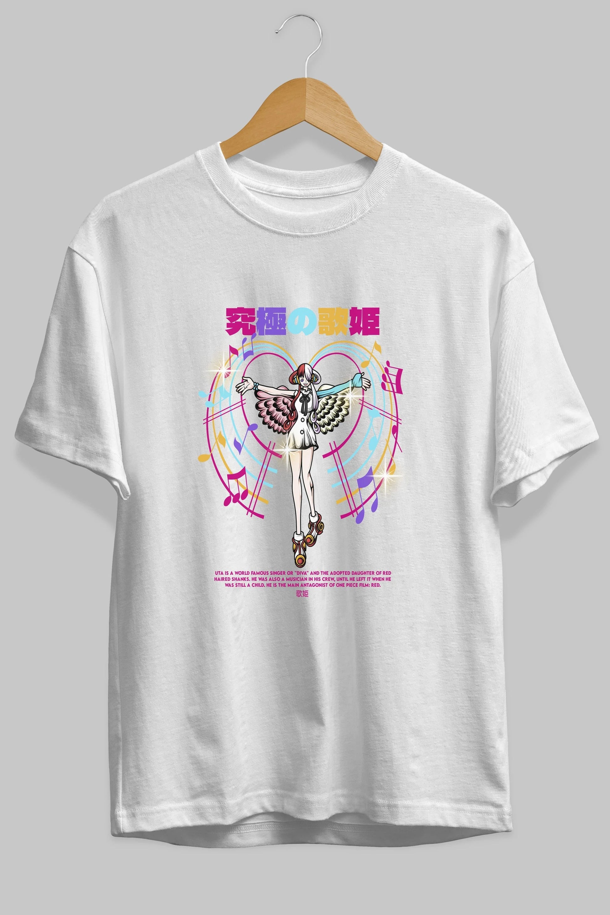 Uta Anime Ön Baskılı Oversize t-shirt %100 pamuk Erkek Kadın Unisex