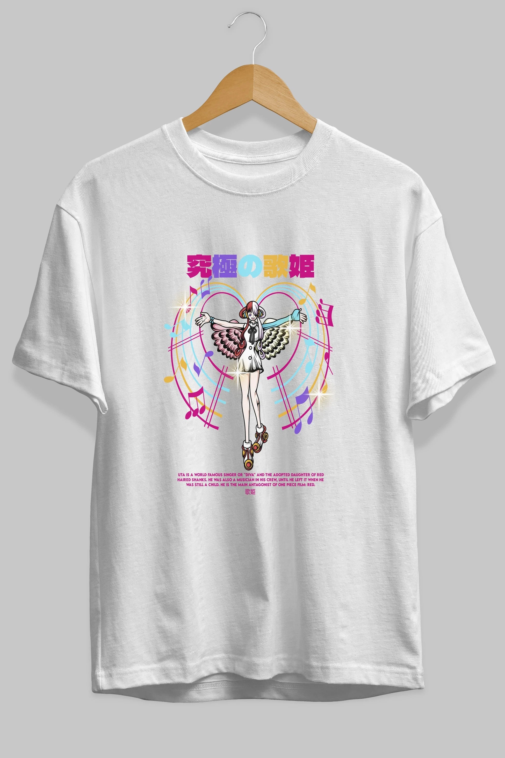 Uta Anime Ön Baskılı Oversize t-shirt %100 pamuk Erkek Kadın Unisex