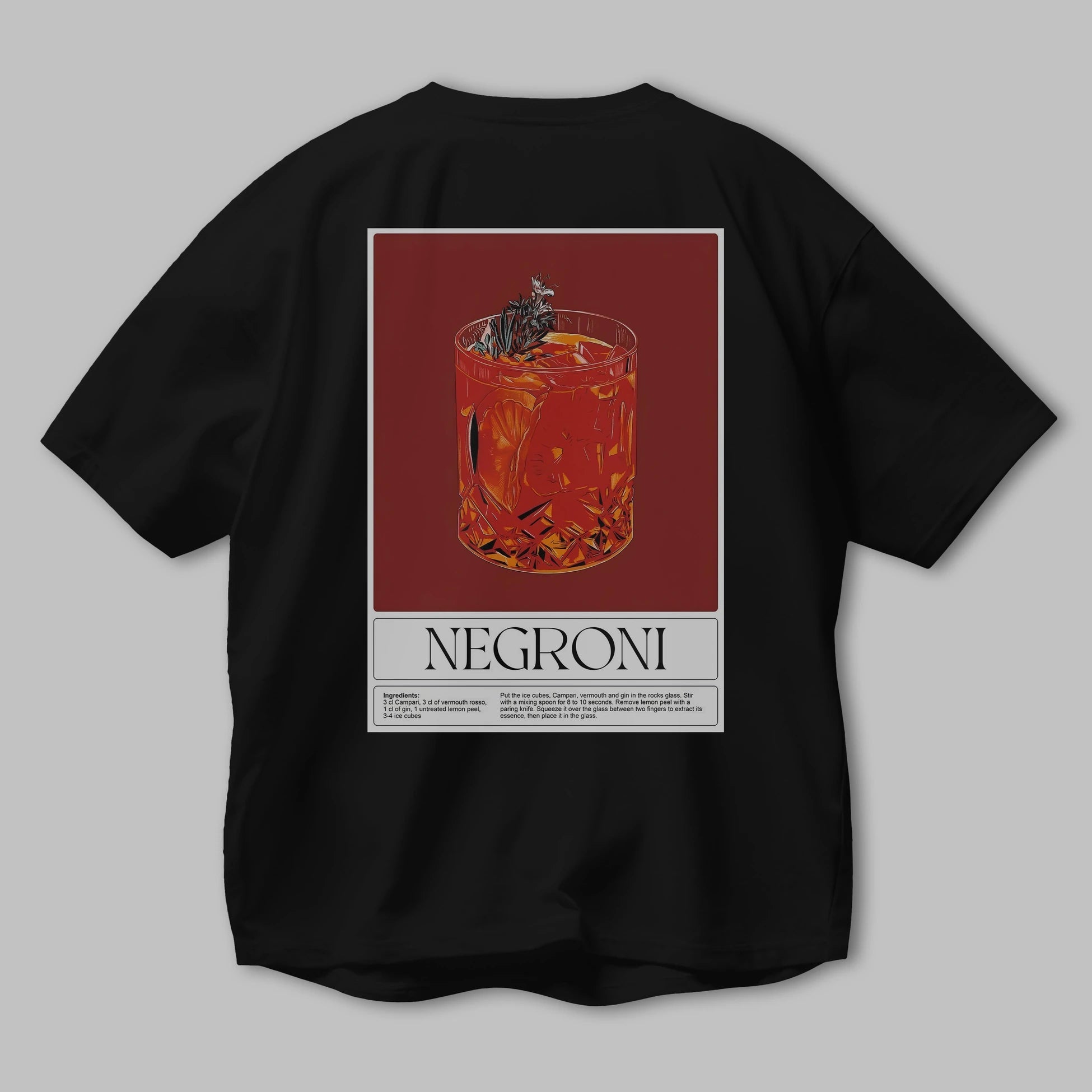 Negroni 2 Arka Baskılı Oversize t-shirt Erkek Kadın Unisex %100 Pamuk Bisiklet Yaka tişort