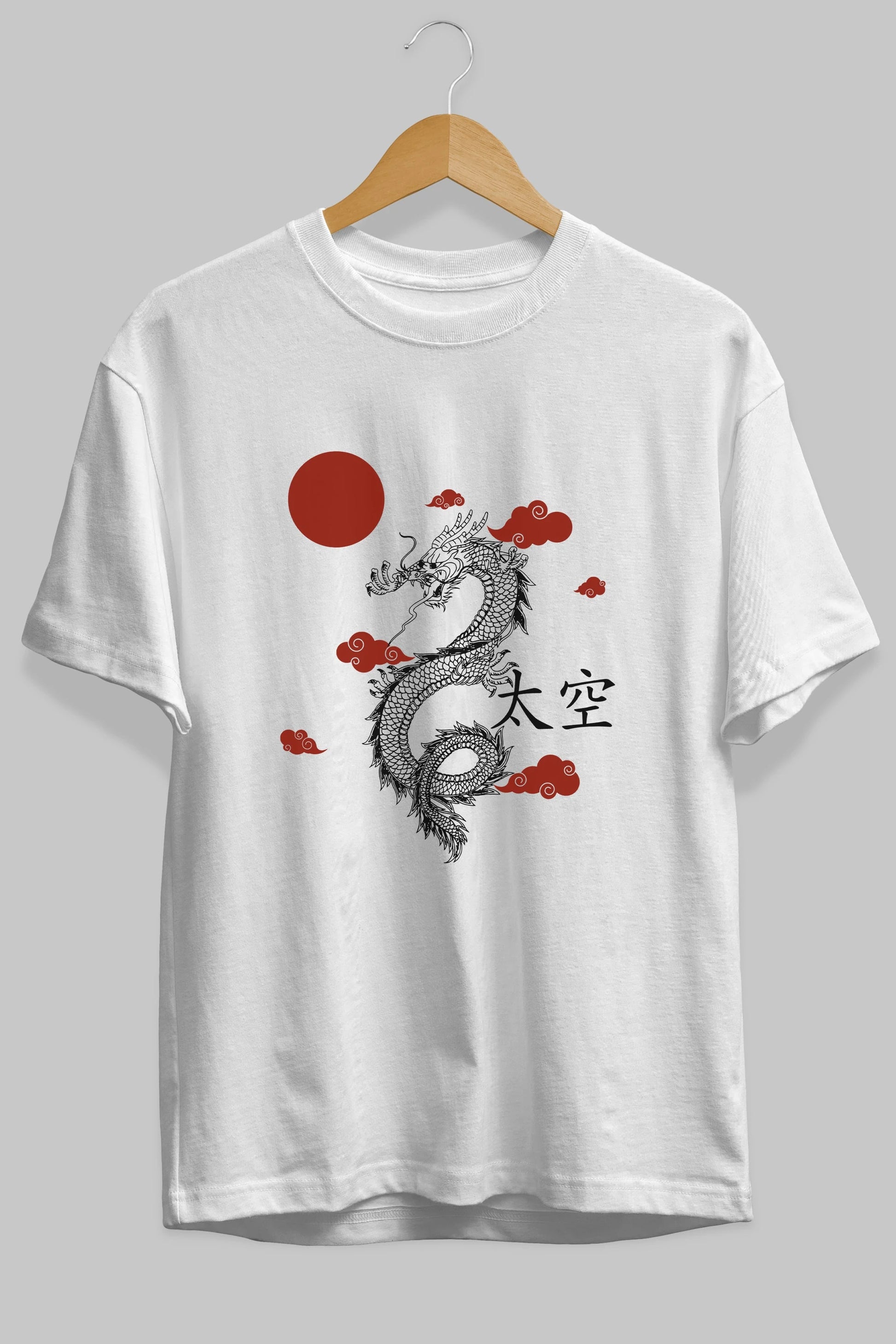 Chinese Dragon Ön Baskılı Oversize t-shirt Erkek Kadın Unisex