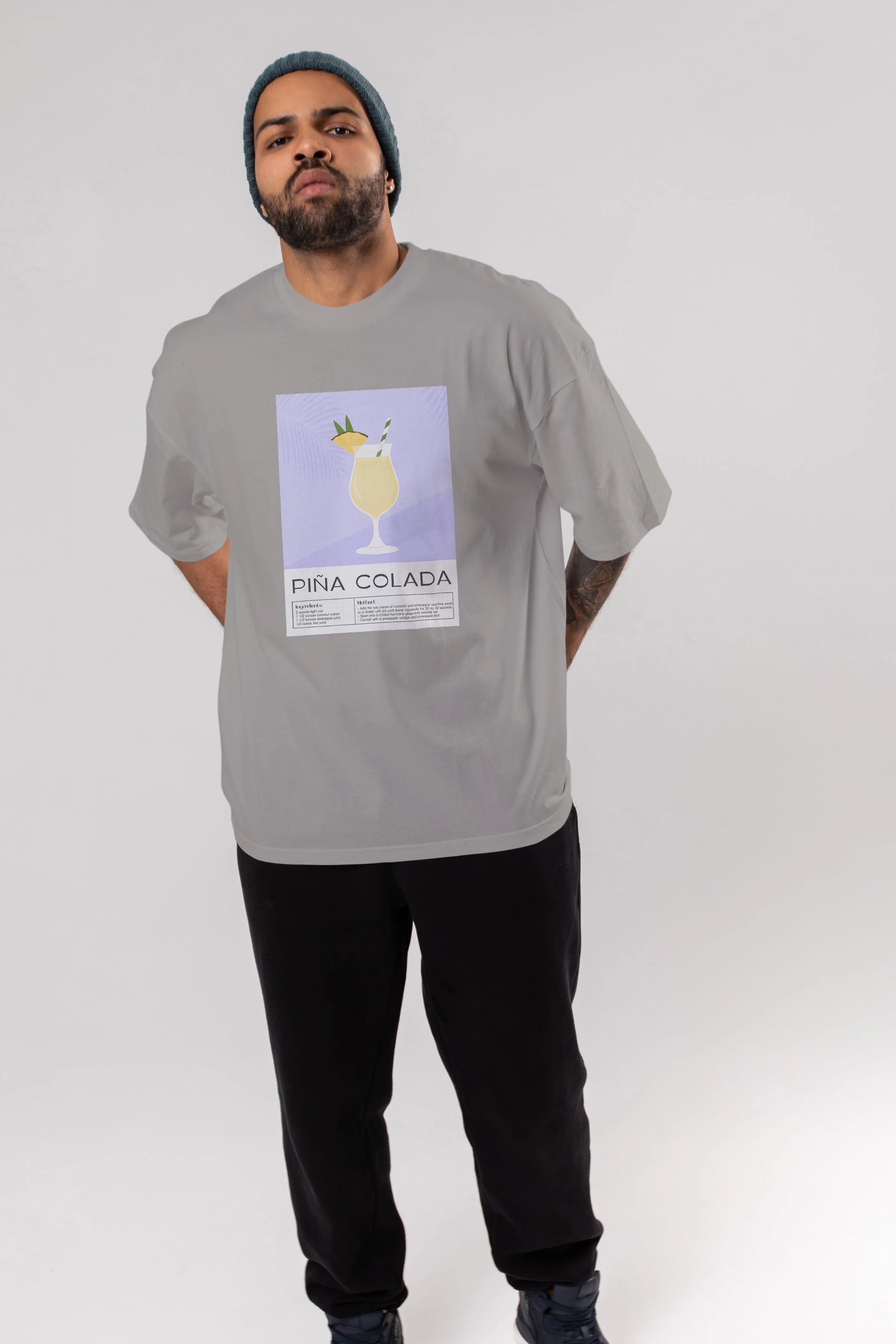 PIna Colada 6 Ön Baskılı Oversize t-shirt Erkek Kadın Unisex %100 Pamuk Bisiklet Yaka tişort