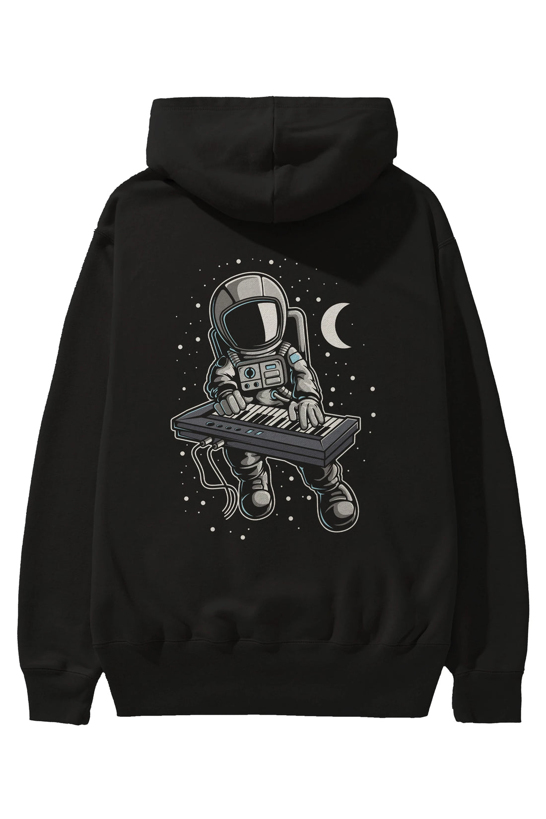 Astronaut Keyboard (2) Arka Baskılı Hoodie Oversize Kapüşonlu Sweatshirt Erkek Kadın Unisex