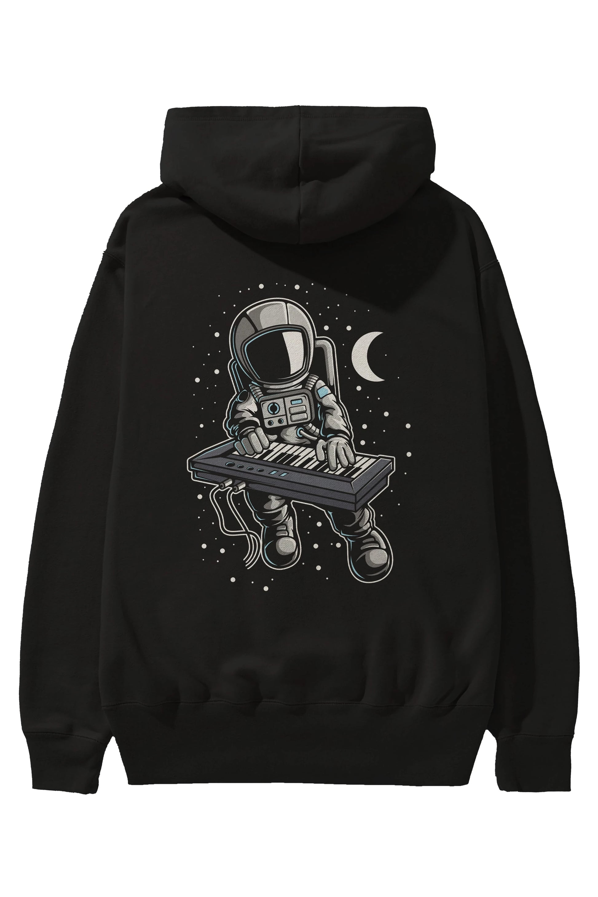 Astronaut Keyboard (2) Arka Baskılı Hoodie Oversize Kapüşonlu Sweatshirt Erkek Kadın Unisex