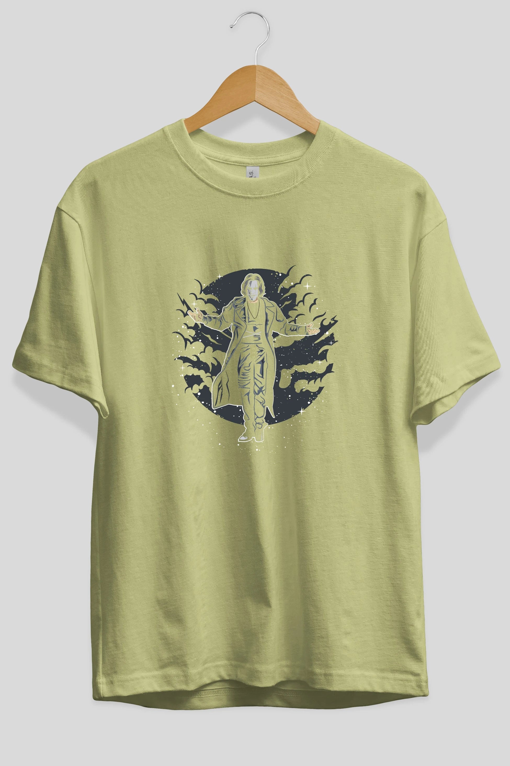 The Crow Ön Baskılı Oversize t-shirt Erkek Kadın Unisex %100 Pamuk tişort