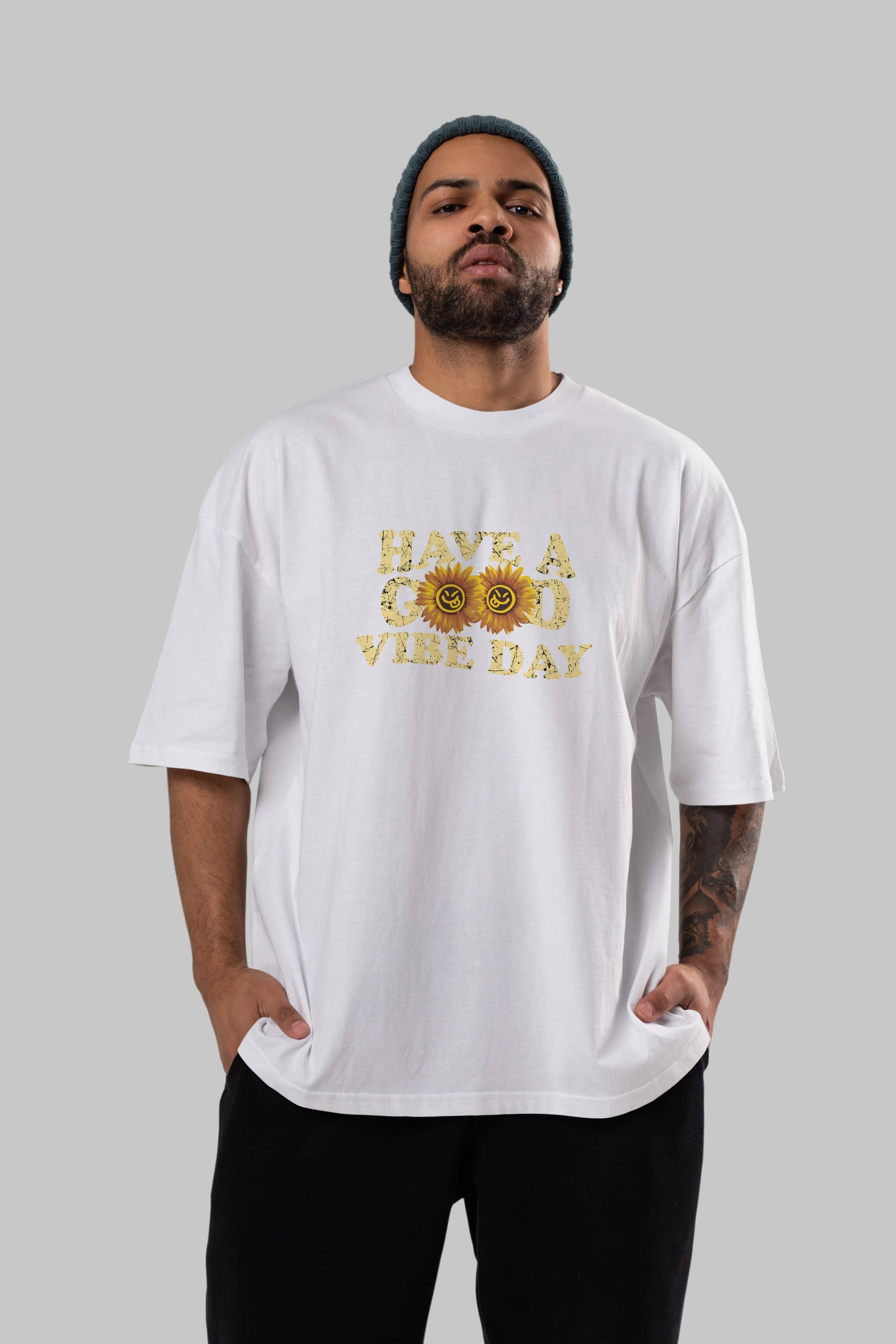 Have a Good Vibe Day Ön Baskılı Oversize t-shirt Erkek Kadın Unisex