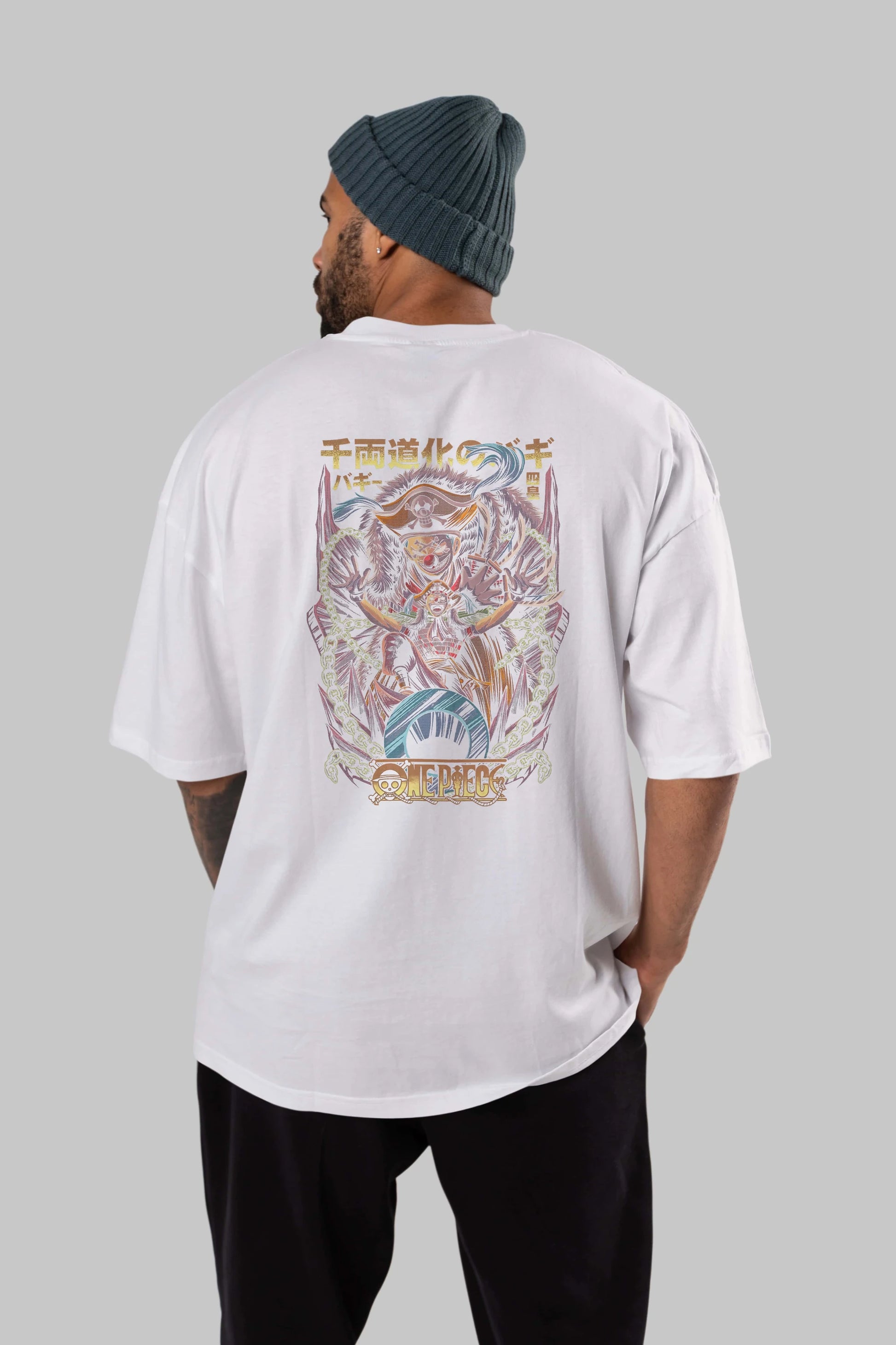 ONE PIECE (5) Anime Arka Baskılı Oversize t-shirt Erkek Kadın Unisex