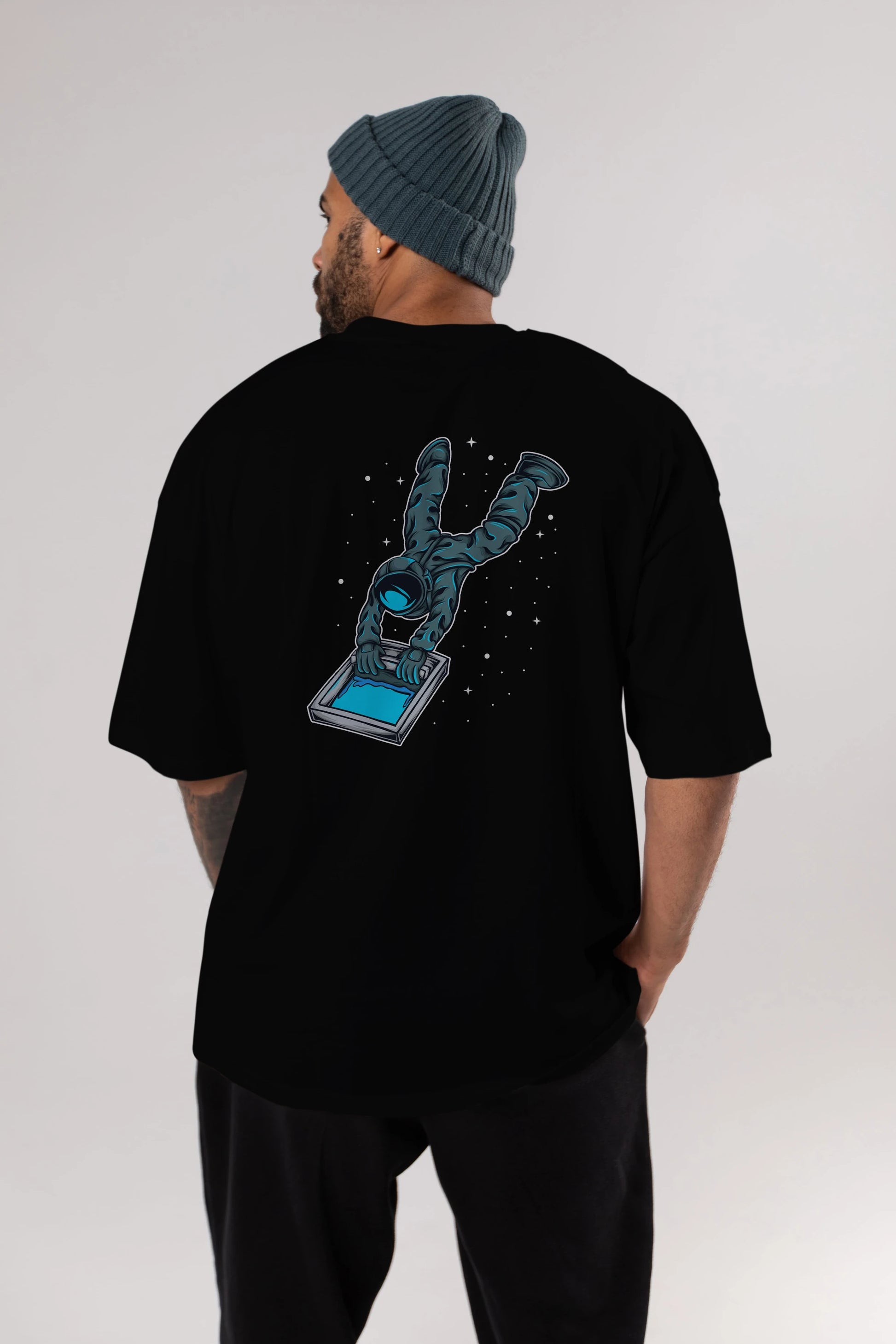 Astroscreen Arka Baskılı Oversize t-shirt Erkek Kadın Unisex