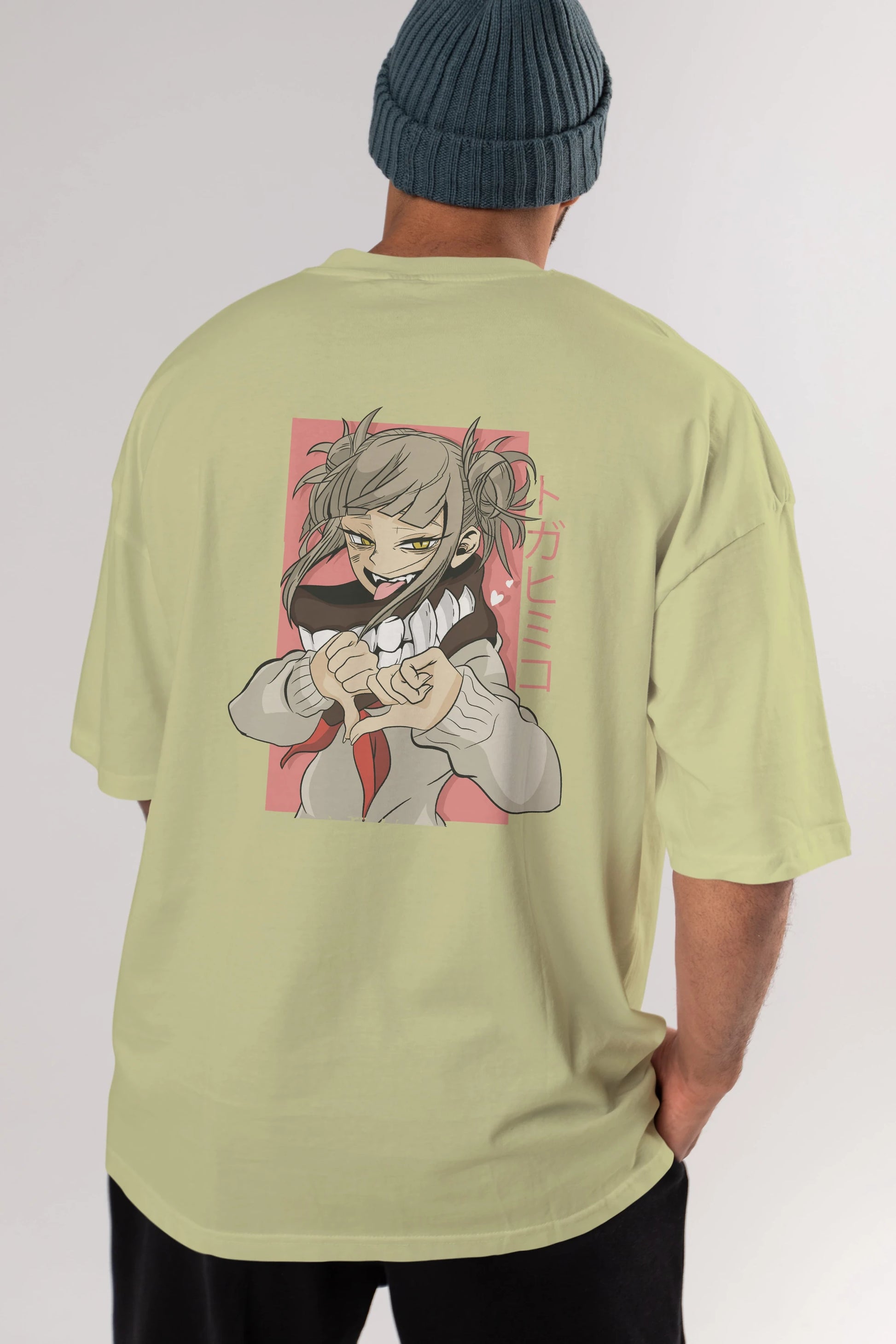 Himiko Toga Anime Arka Baskılı Oversize t-shirt Erkek Kadın Unisex