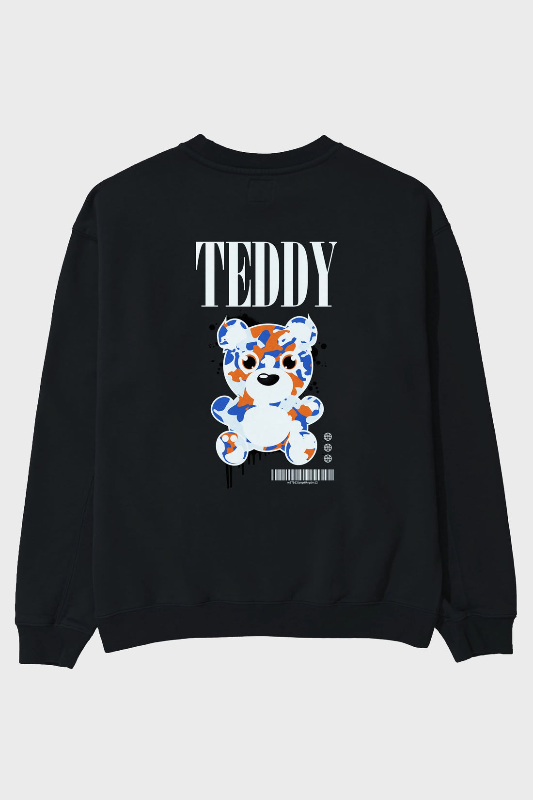 Teddy Bear Streetwear Arka Baskılı Oversize Sweatshirt Erkek Kadın Unisex