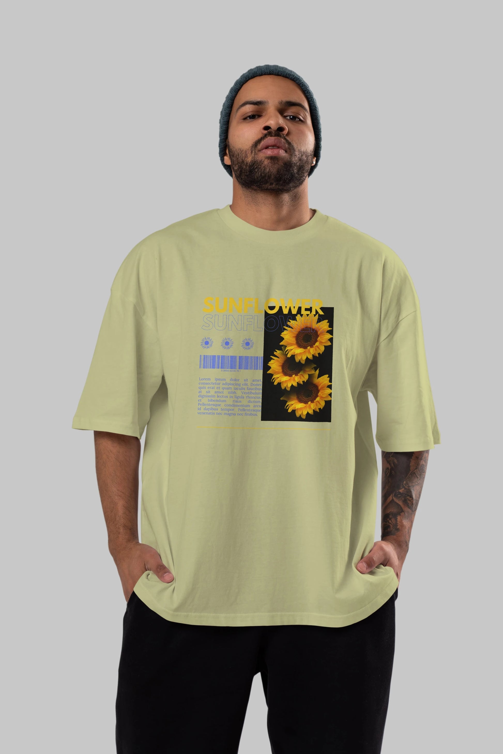 Sunflower Ön Baskılı Oversize t-shirt Erkek Kadın Unisex