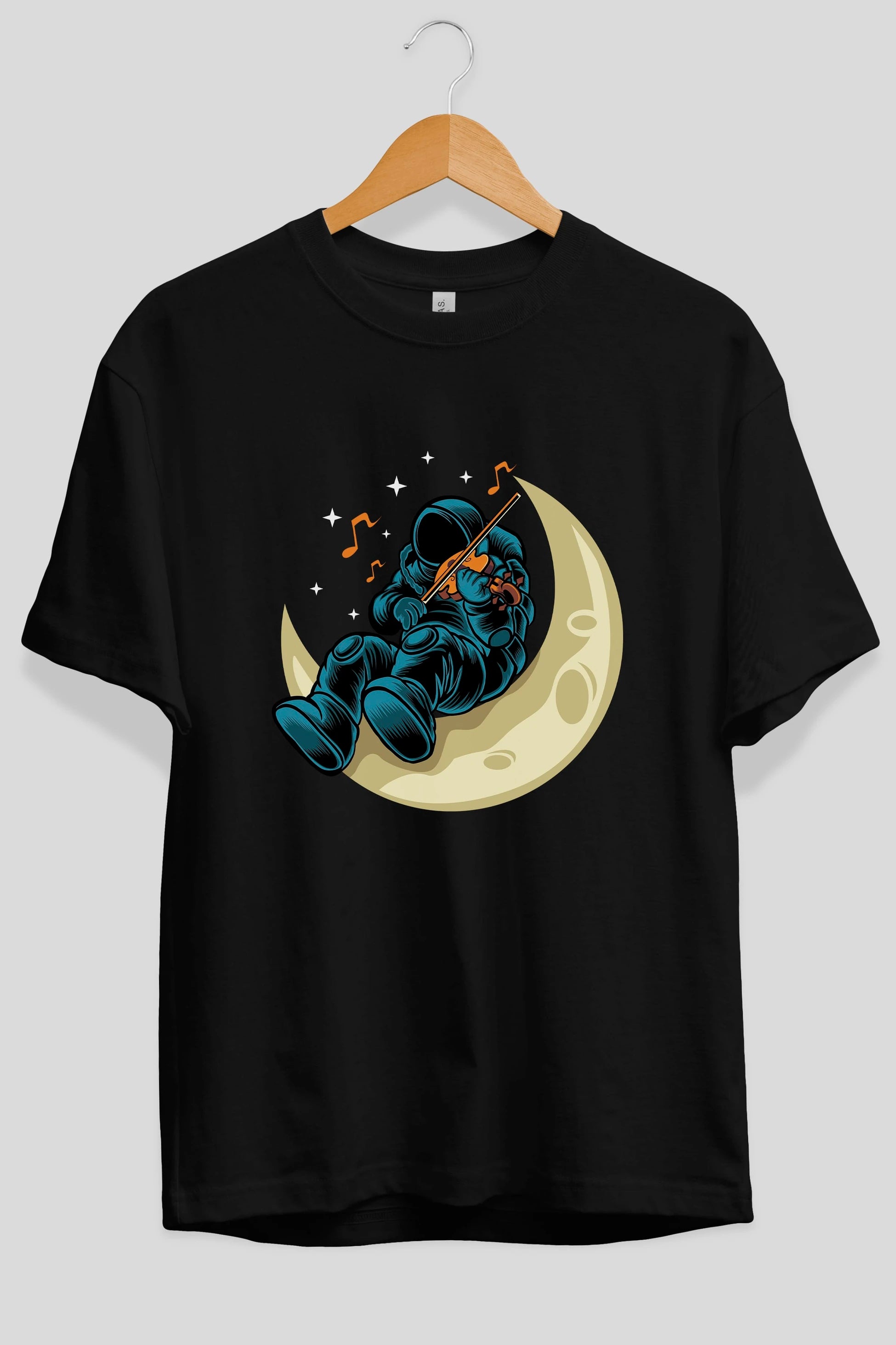 Playing Vionist in Space Ön Baskılı Oversize t-shirt Erkek Kadın Unisex