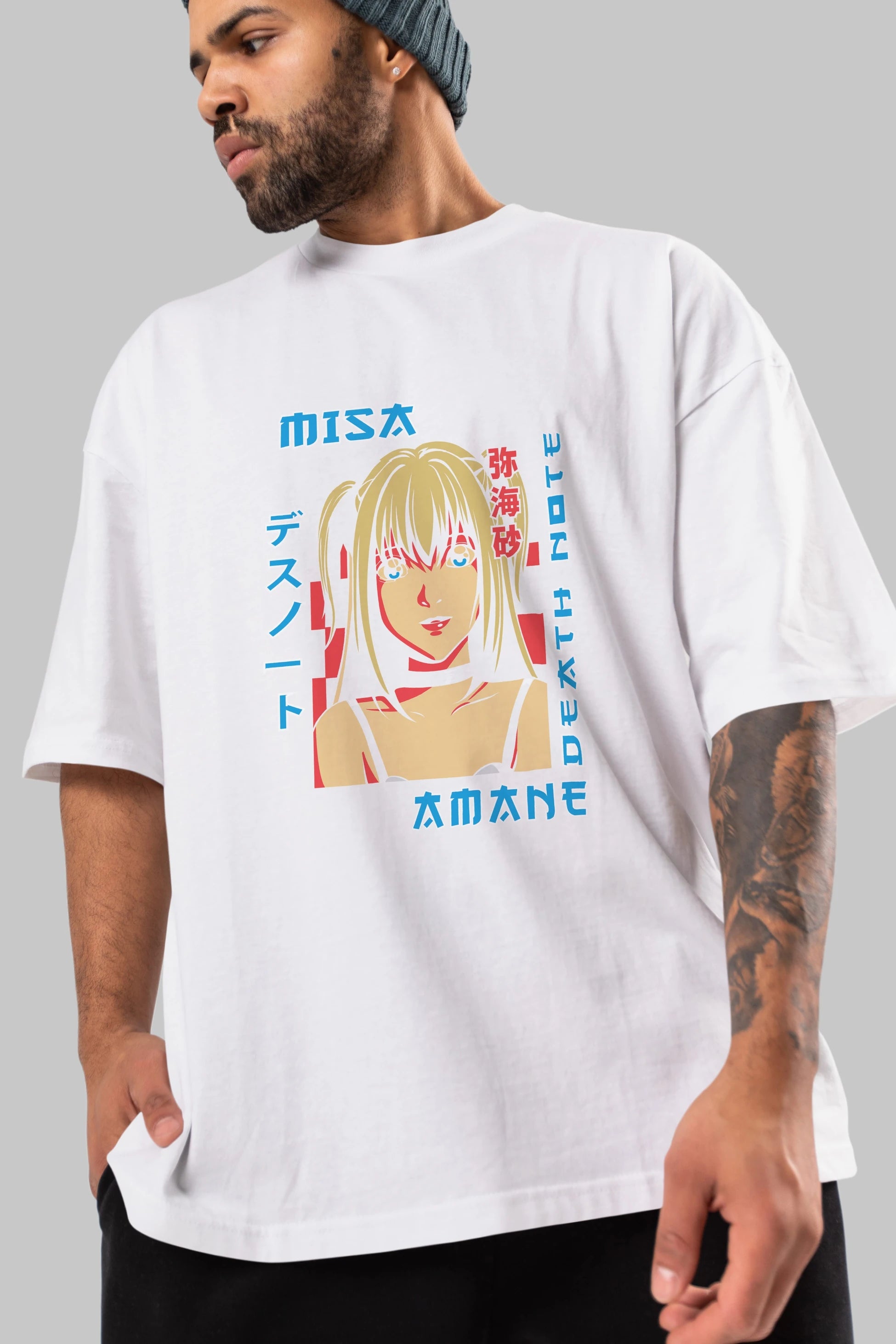 MISA-DEATH NOTE Anime Ön Baskılı Oversize t-shirt %100 pamuk Erkek Kadın Unisex