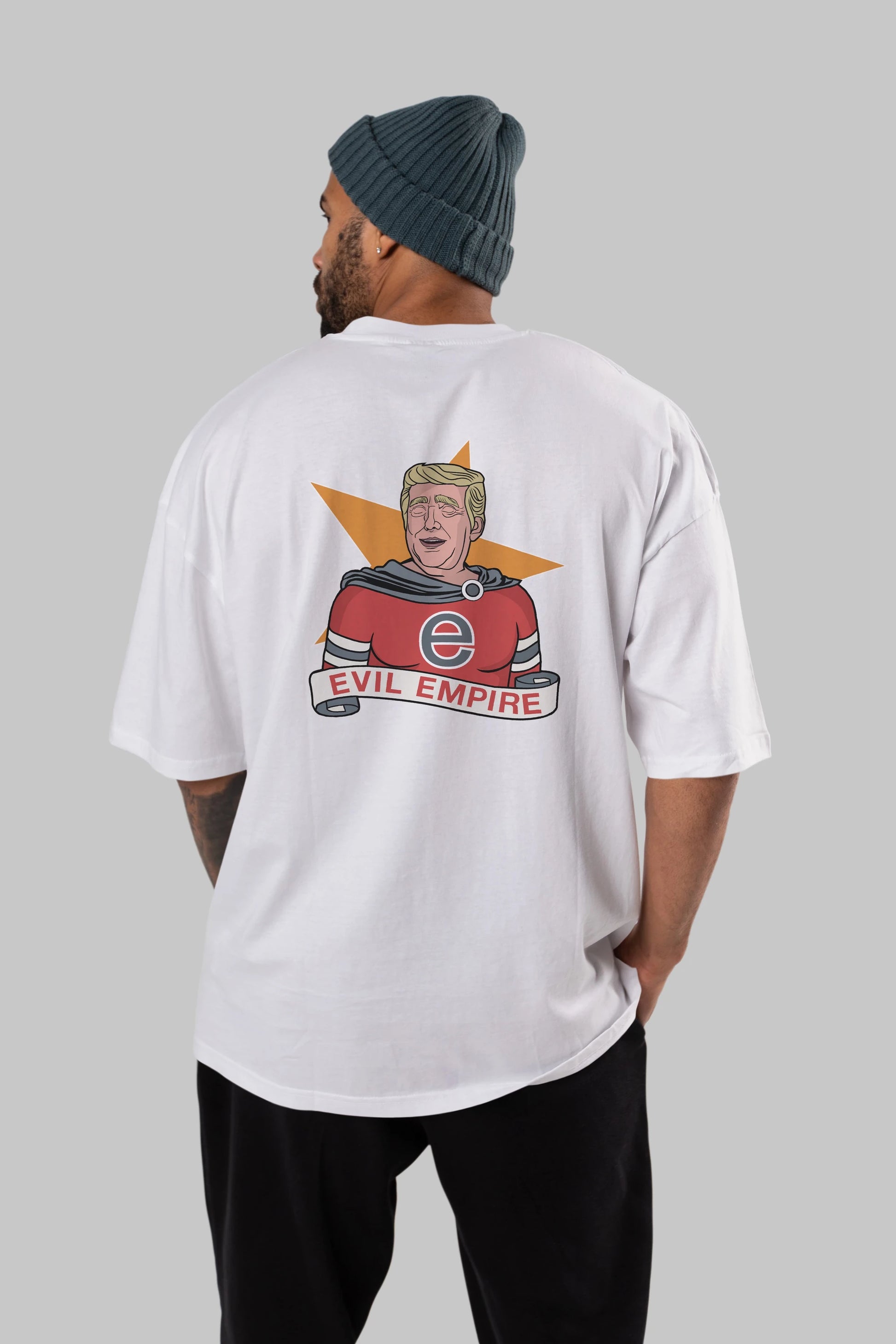 Evil Empire Trump Arka Baskılı Oversize t-shirt Erkek Kadın Unisex %100 Pamuk tişort