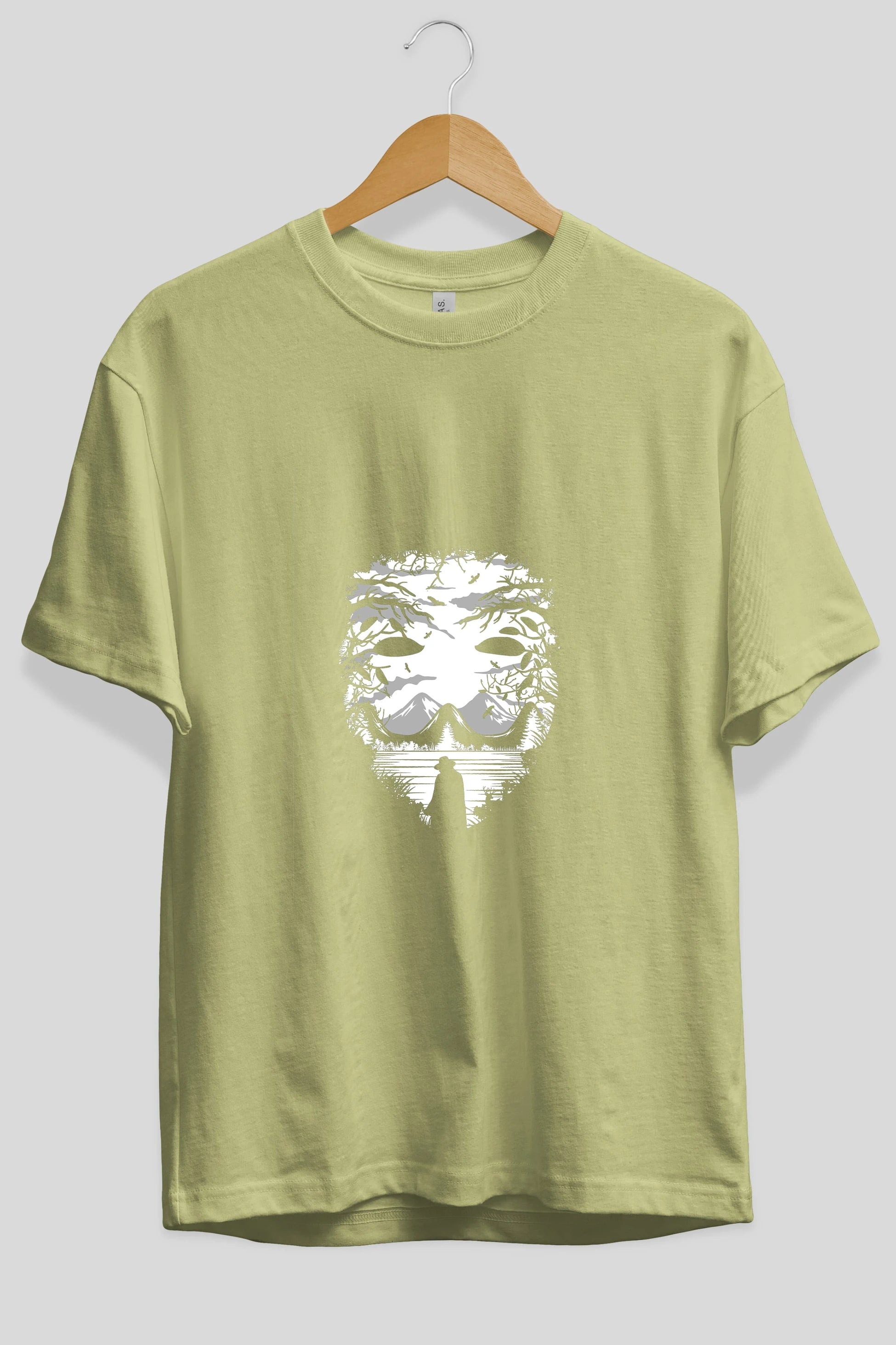 The Mask (2) Ön Baskılı Oversize t-shirt %100 pamuk Erkek Kadın Unisex