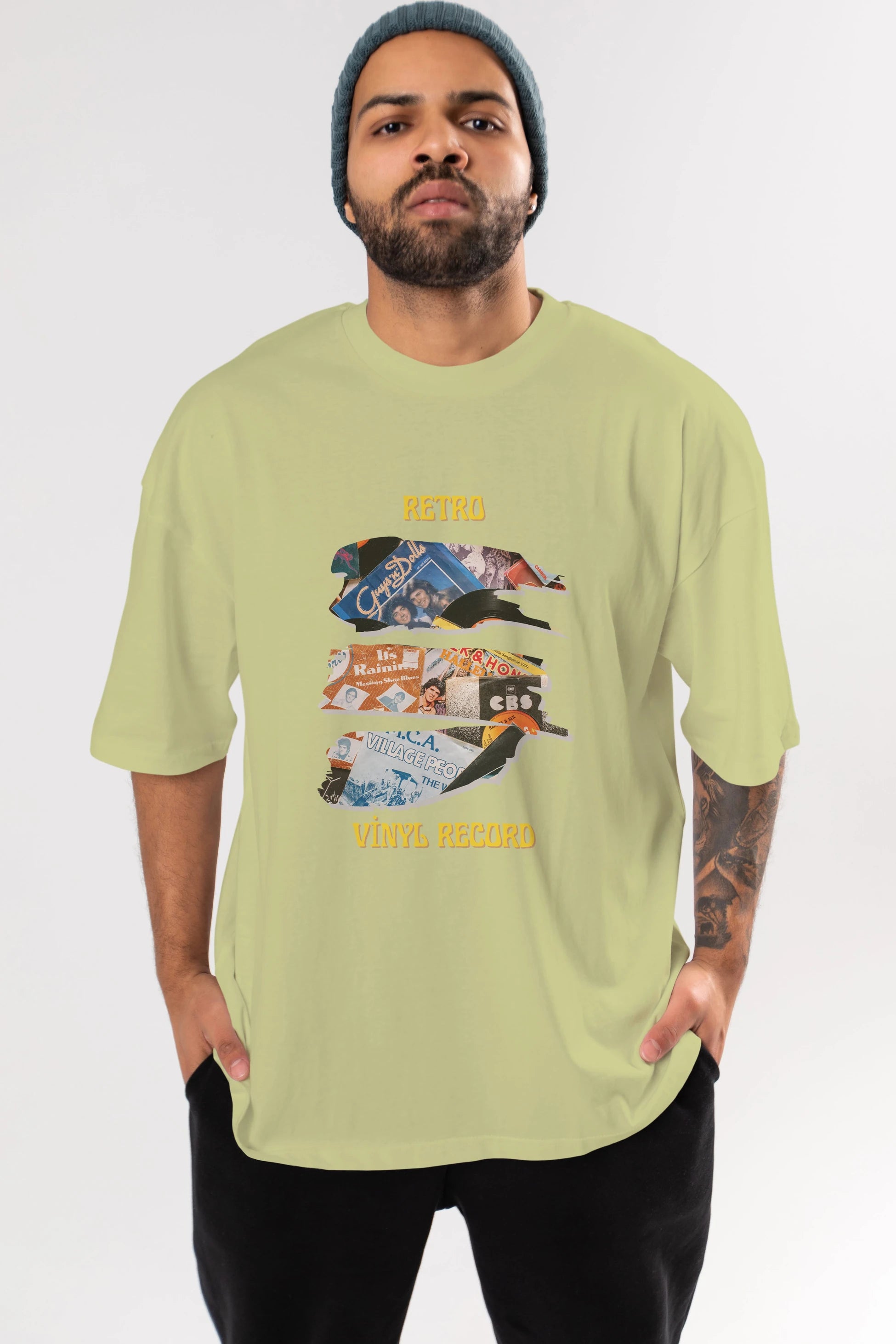 Retro Design Ön Baskılı Oversize t-shirt Erkek Kadın Unisex