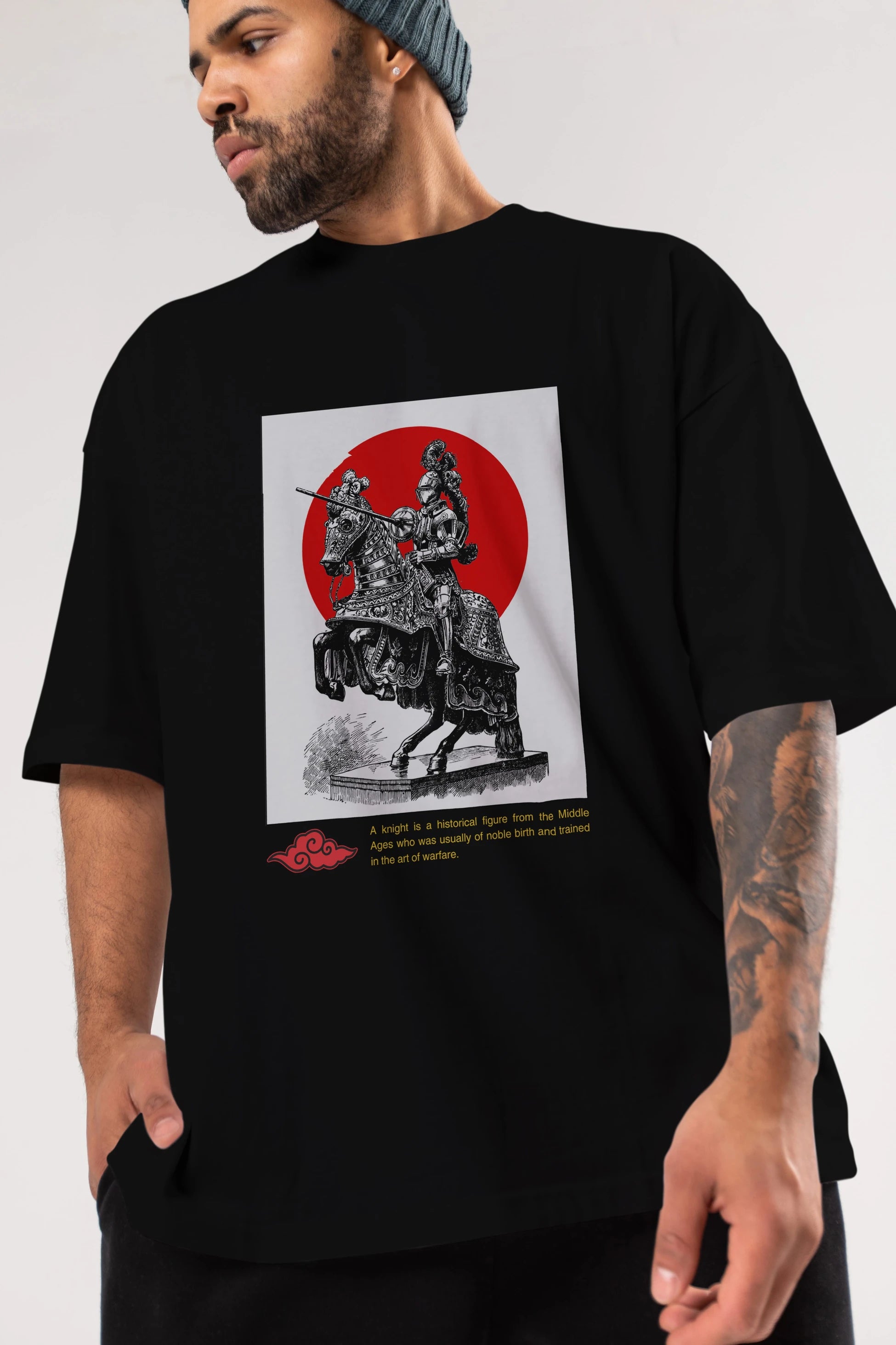 Japan Streetwear 2 Ön Baskılı Oversize t-shirt Erkek Kadın Unisex