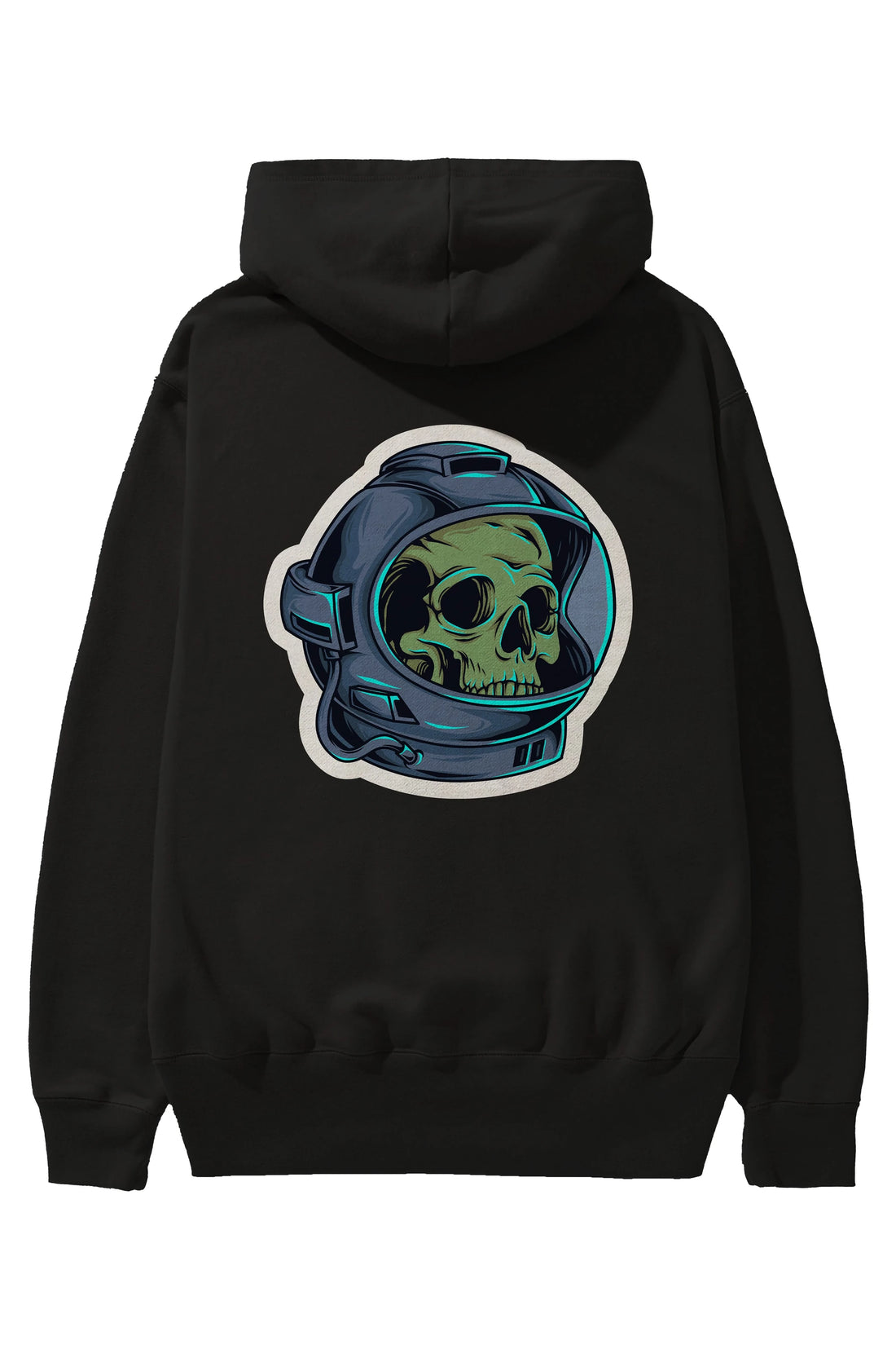 Astroskull Sticker Arka Baskılı Hoodie Oversize Kapüşonlu Sweatshirt Erkek Kadın Unisex